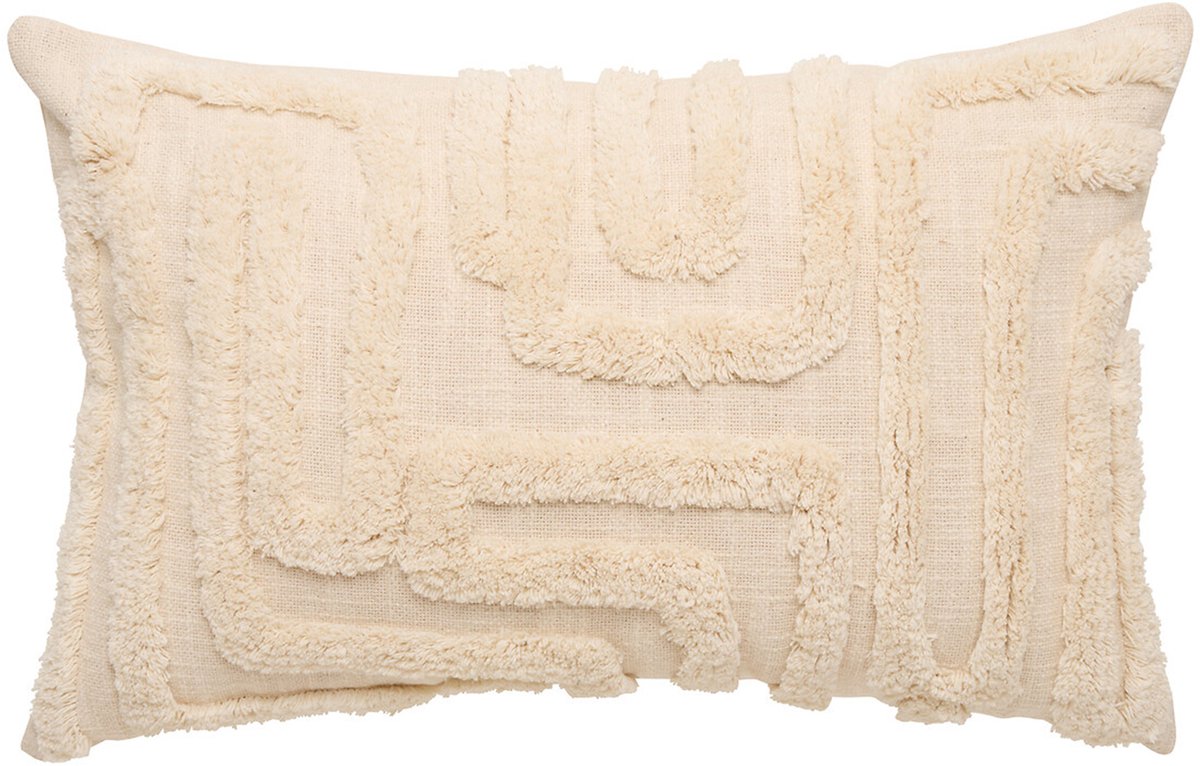 Decoratief, getuft kussen van katoen met reliëfmotieven