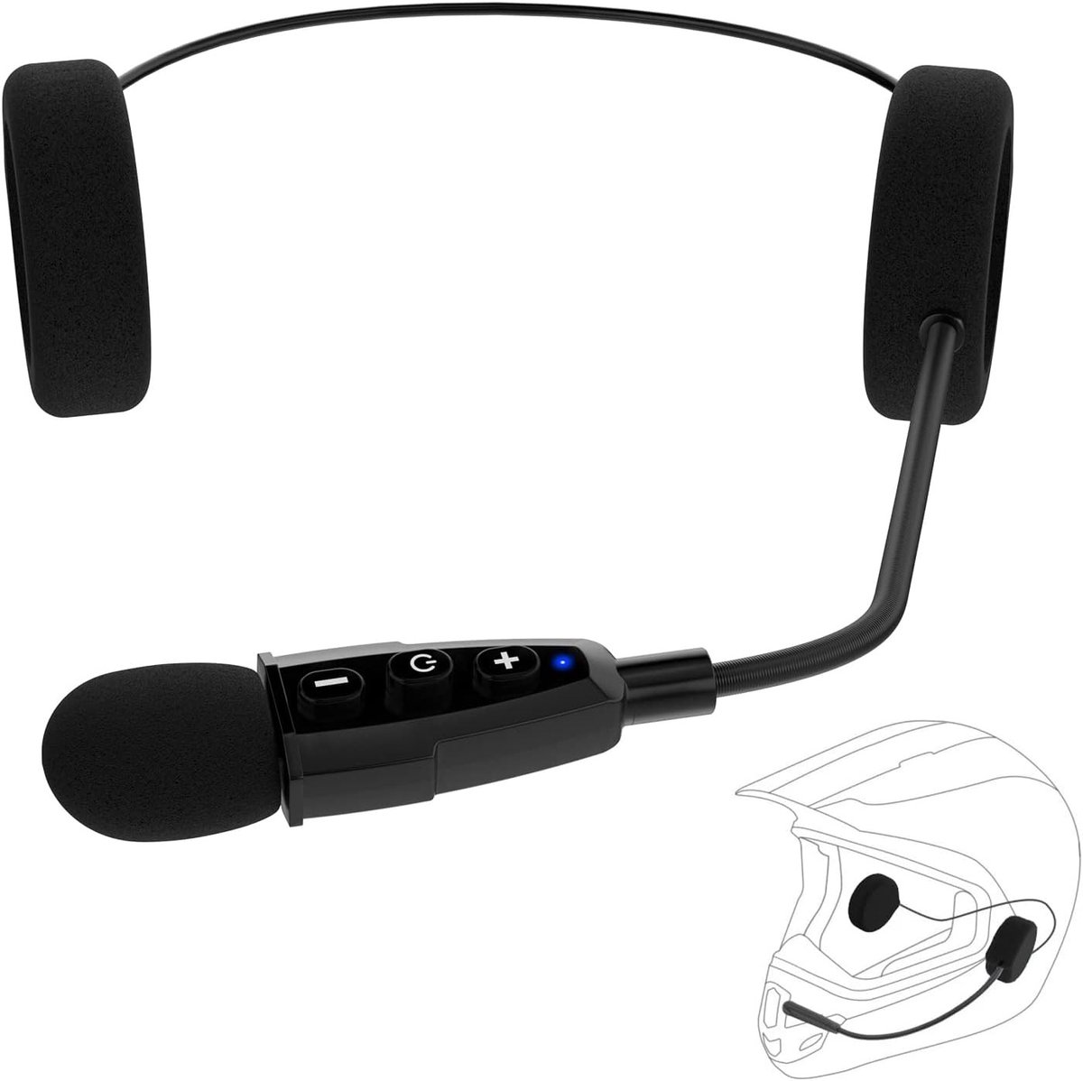 Motorhelm-headset - Zwart - E1+ - Bluetooth 5.1 met Ruisonderdrukking en 3D-geluid - Voor Motorrijders