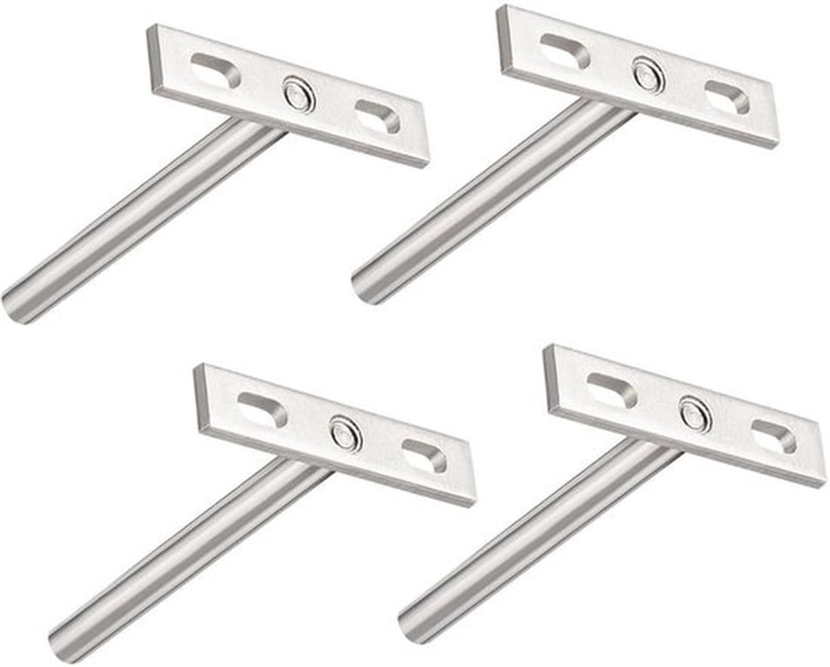 Plankbeugels 4 Inch - Verborgen Plankdragers - Roestvrij Staal - Heavy Duty Ondersteuning - Wandmontage - Maximale Ruimteoptimalisatie - Planksteunen