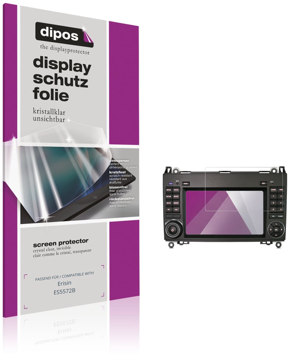 dipos – 2x Beschermfolie geschikt voor Erisin ES5572B | Krasbestendige & heldere Screenprotector Ultra-Thin
