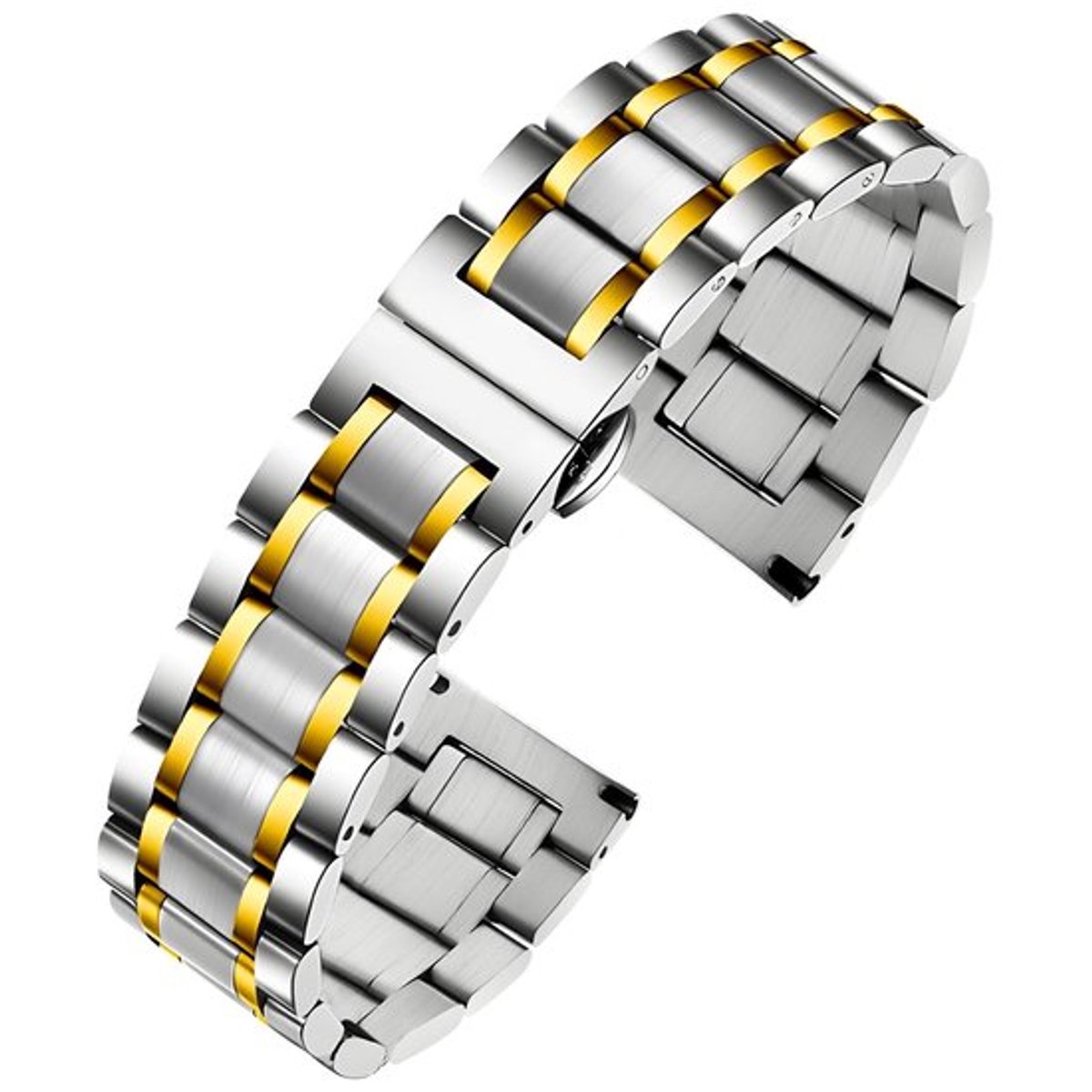 Horlogeband Roestvrij Staal - Quick Release - Horlogebandje 20mm/22mm - Vervangend Bandje - Heren/Dames - Gepolijst/Geborsteld