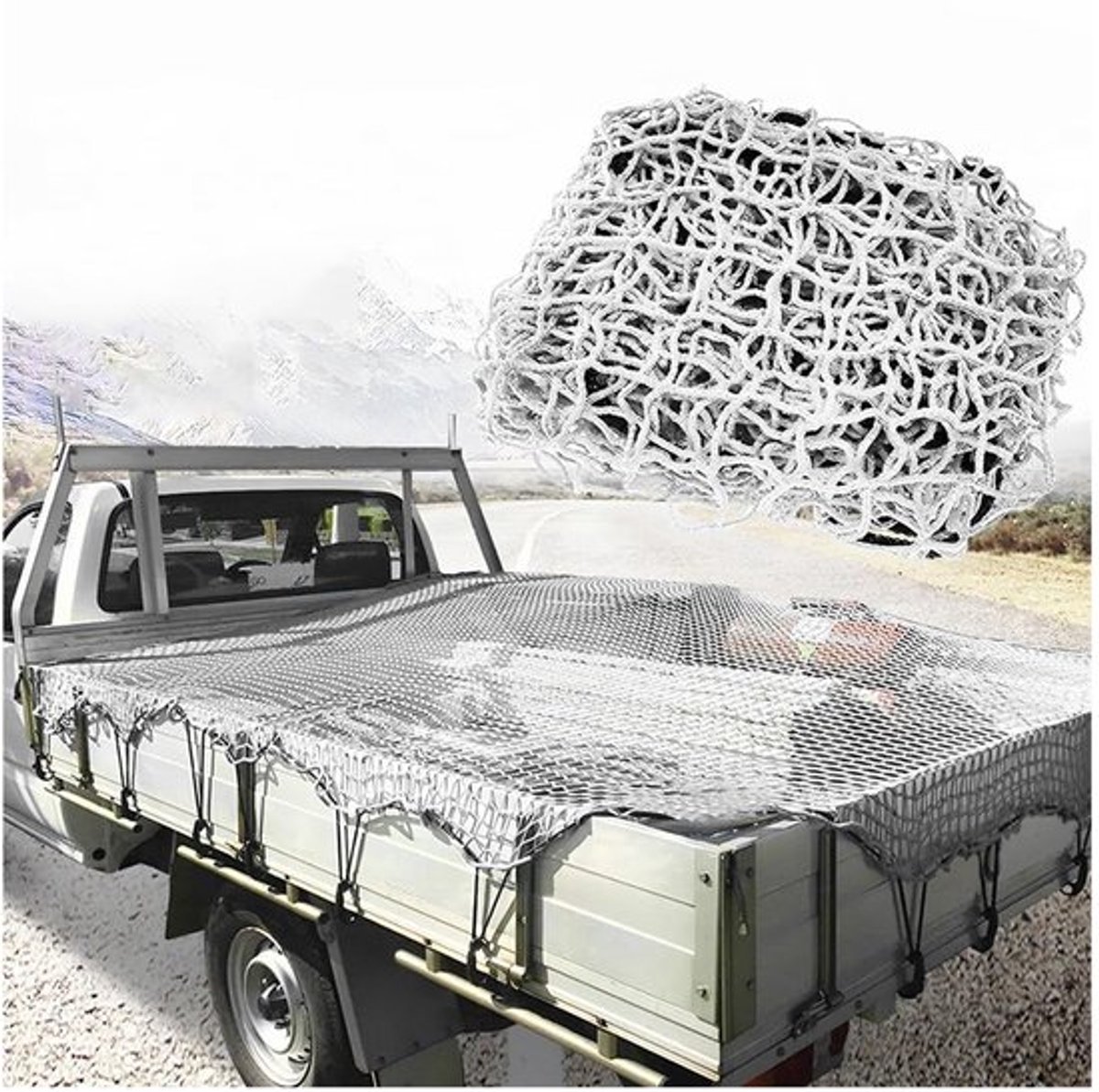 Aanhangernet 2 x 3 meter - Elastisch Net - Ladingafdekking - Veiligheidsnet - UV- en Weerbestendig - Polyester Materiaal - Vrachtwagennet