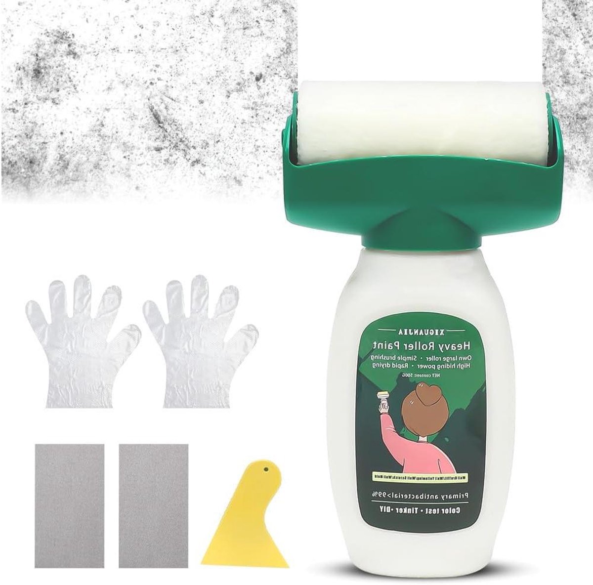 Muur Reparatie Roller - Verf Roller - Snelle Muur Herstel - 2-in-1 Ontwerp - 500 ml - Wit