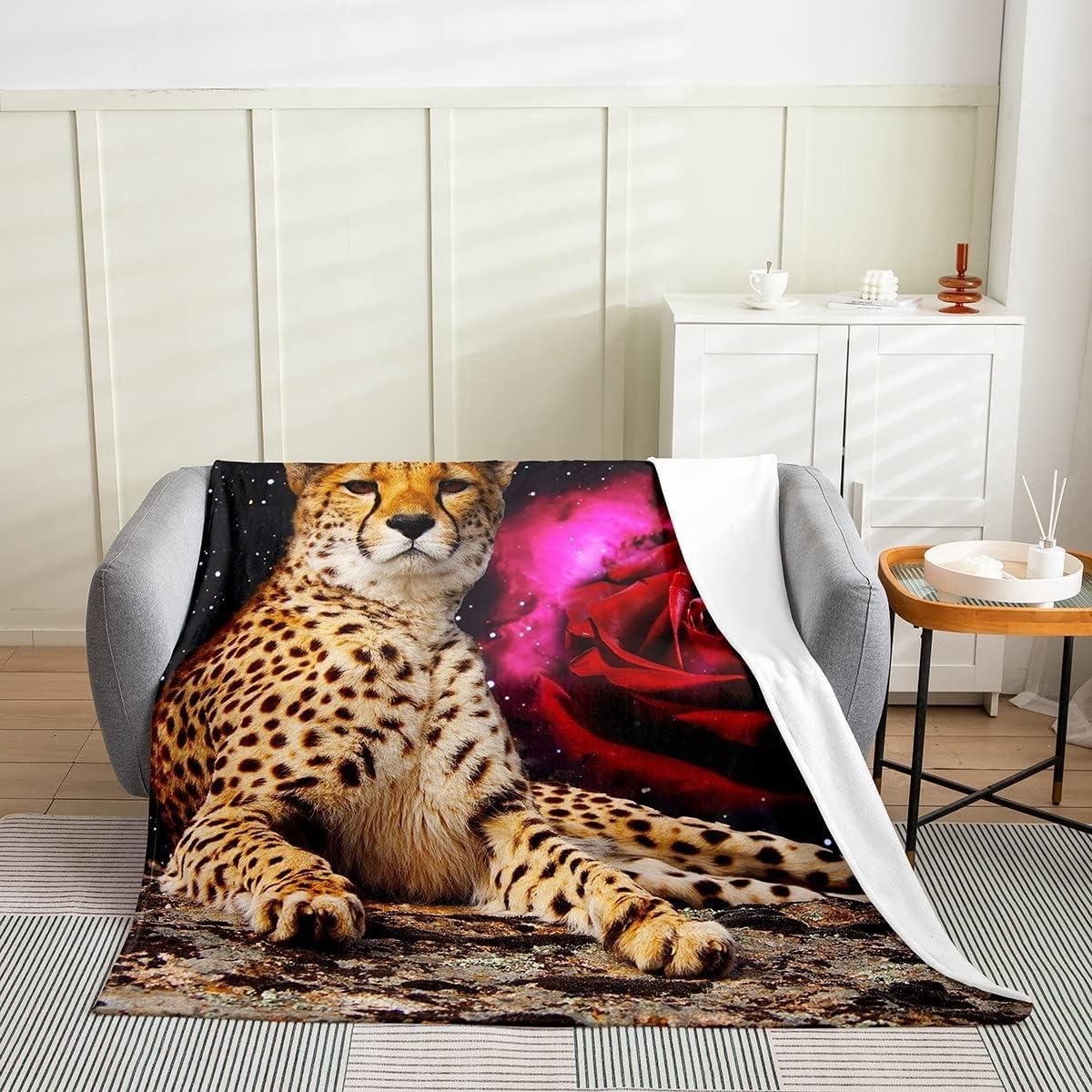 Fleece Plaid - Deken - Gezelligheid Thuis - Dierenprint - 200 x 150 cm - Rood