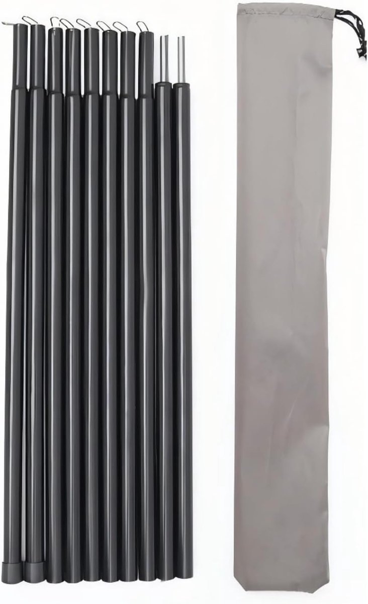 Tentstang - Zwart - 2 Meter - Aluminium - Voor Tenten en Zonnezeilen