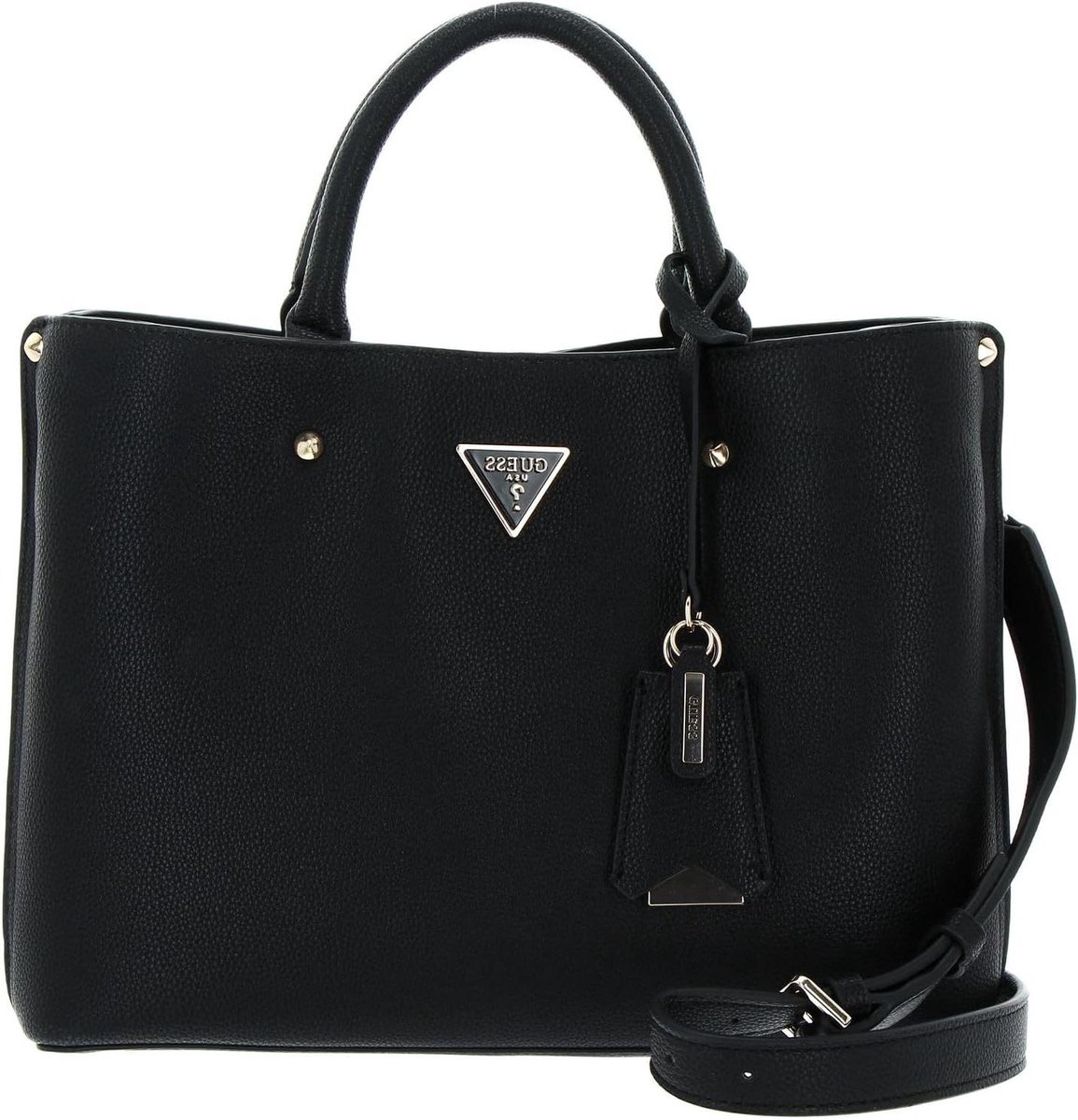 Dames Handtas - Schoudertas - Dagelijks Gebruik - Eco-leer met Studs - 45 x 35 cm - Zwart