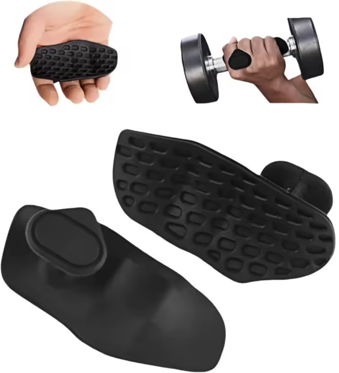 Siliconen krachttraining grip - Siliconen greepjes voor gewichten - Ultieme grip - Zwart - Antislip - 1 paar - CHPN
