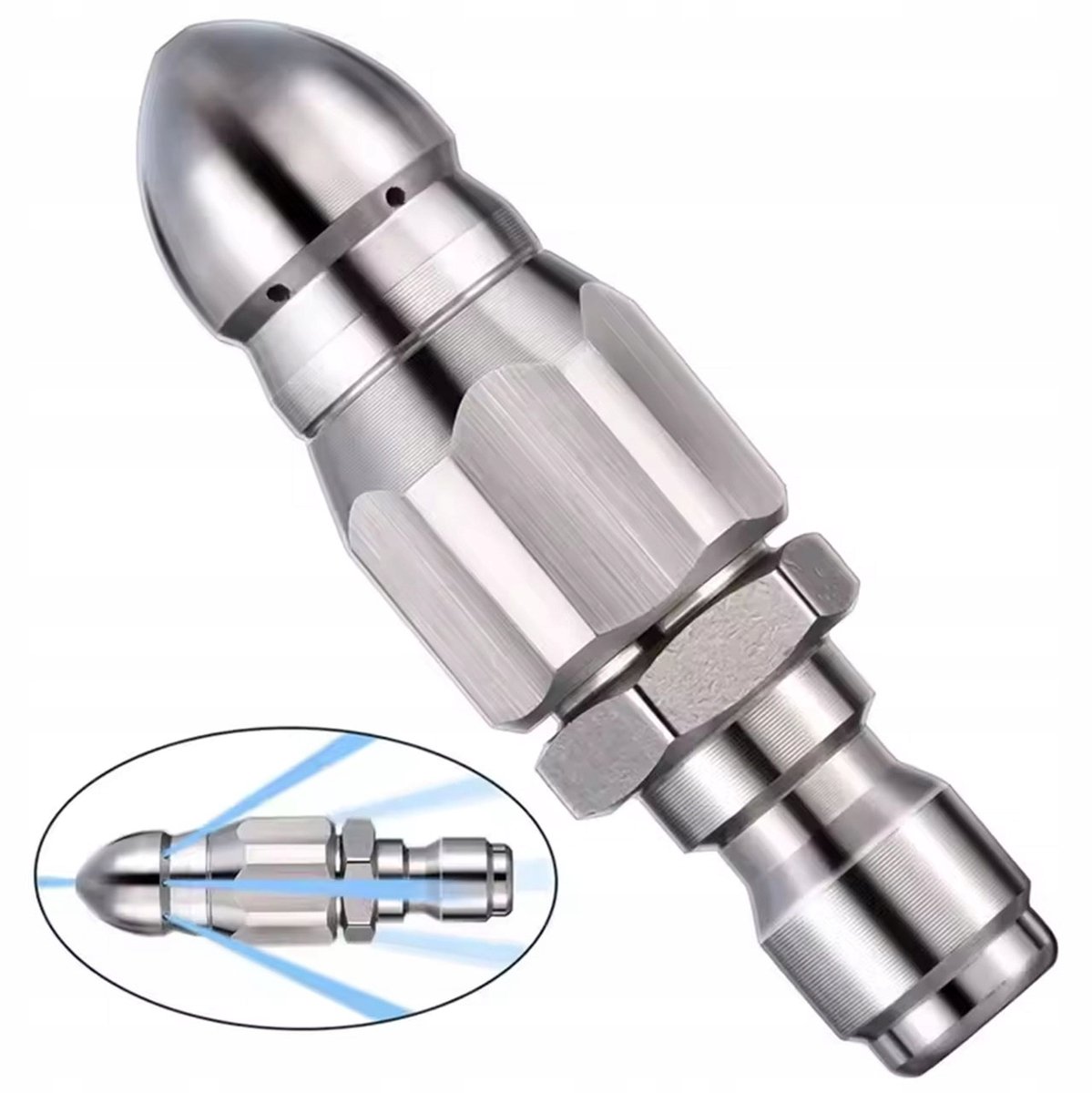 Rosfix Spuitmond SteelJet 1/4 Snelkoppeling - Roestvrijstaal, 7 Openingen - 1/4" Binnen Draad