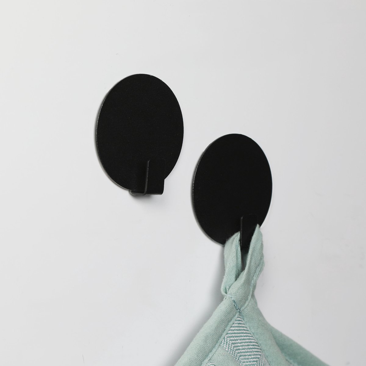 Magnetische Haak Rond Zwart Medium - 2 Stuks - Kamer26