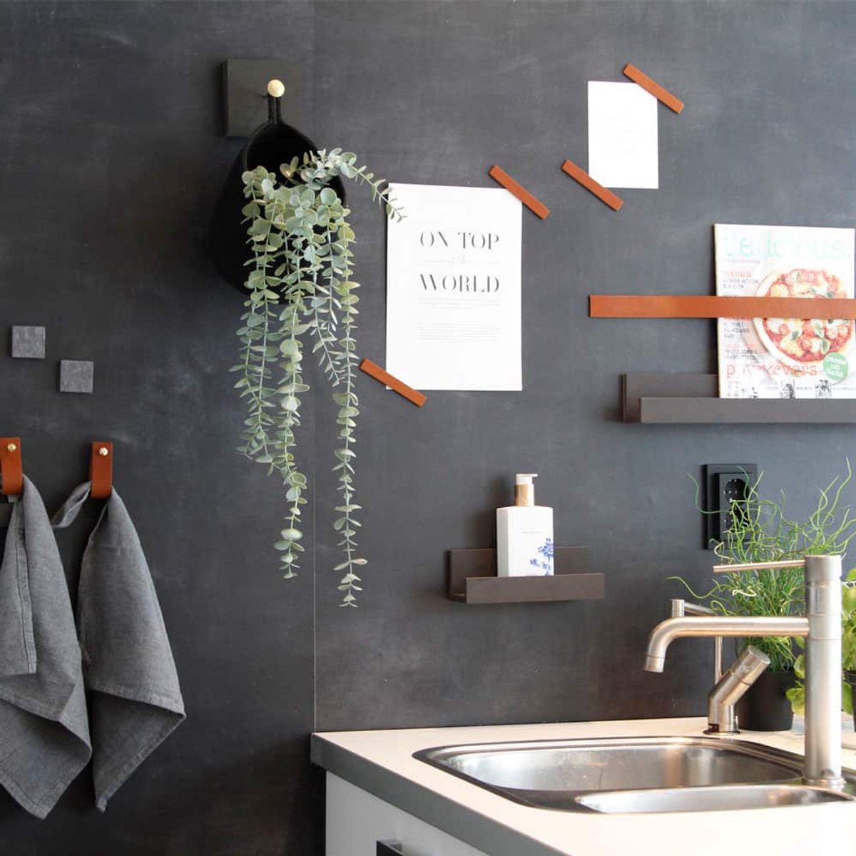 Magneten Leer Cognac - 4 Stuks - Kamer26