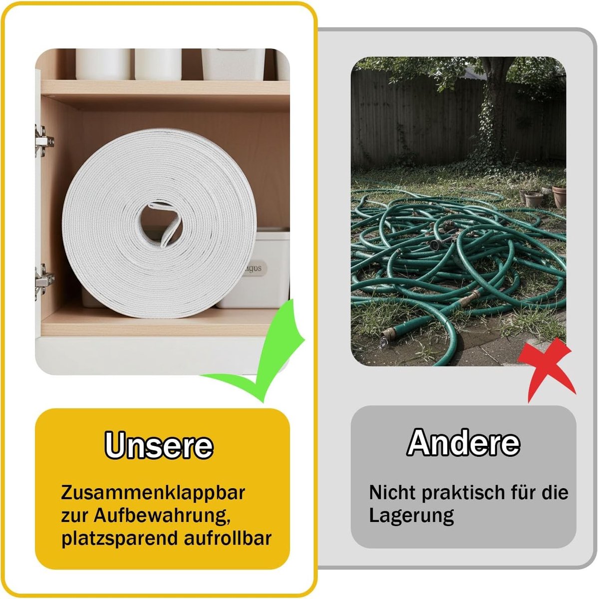 Duurzame 20 meter lange platte tuinslang van stof met een diameter van 25 mm, ideaal voor irrigatie en dompelpompen, inclusief 2 slangklemmen – foto 7