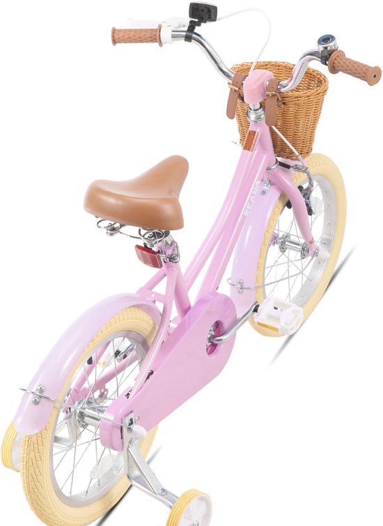 KEANO 12 Inch Kinderfiets voor Meisjes, 3-4 Jaar, 33-41 inch, met Zijwieltjes, Kinderfiets Roze — afbeelding 5