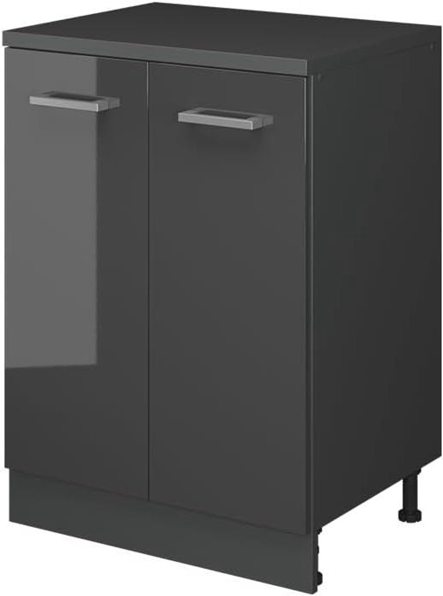 Keukenkast schuine wand - Muurkast keuken - Keuken organiseren - Verbindend element - 60 cm breed - Antraciet hoogglans