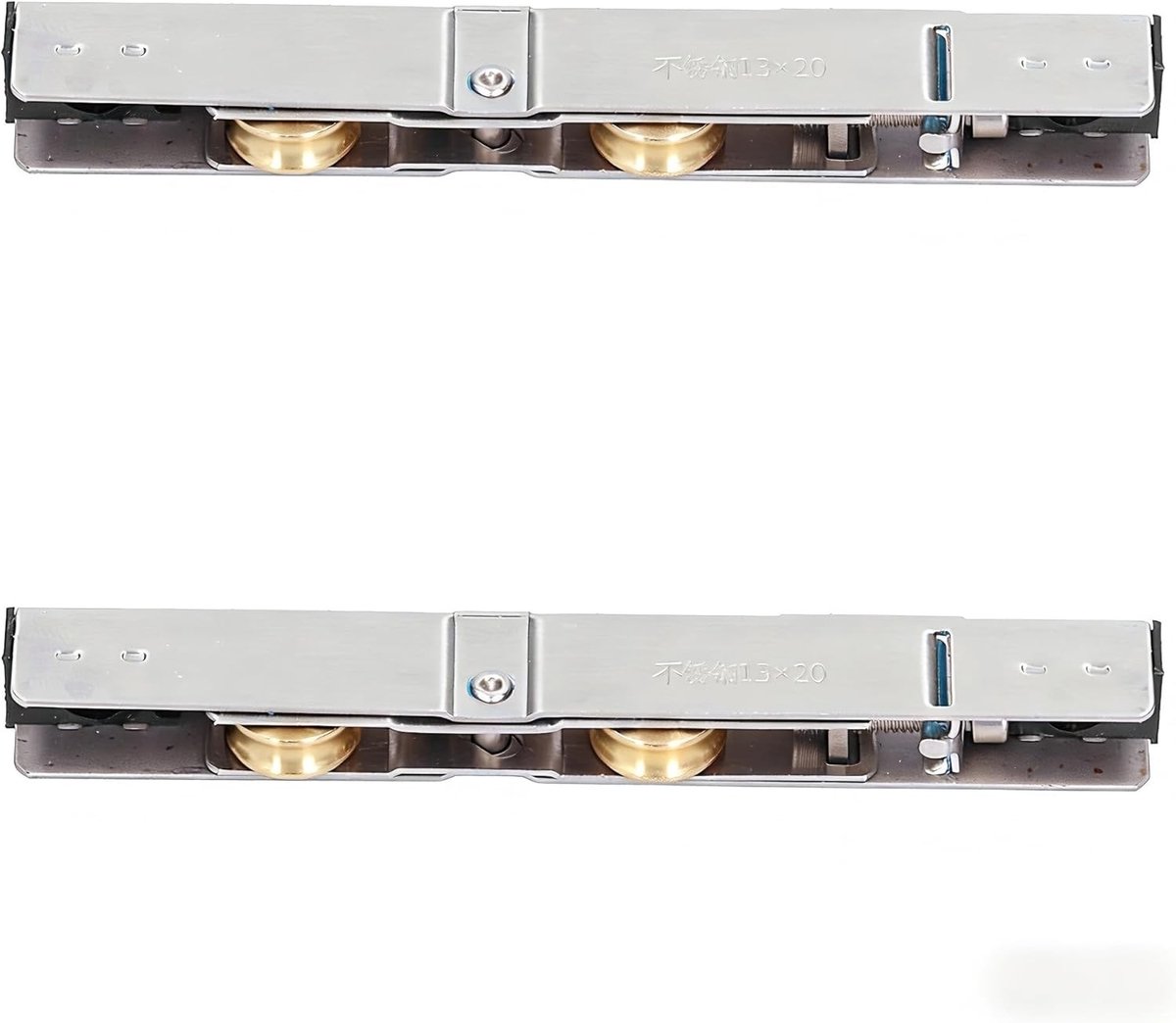 Roestvrijstalen rollers voor schuifdeuren, vervangingspulley voor glazen deuren, 135mm gatafstand (2 stuks) - ideaal voor soepel openen en sluiten van deuren en ramen