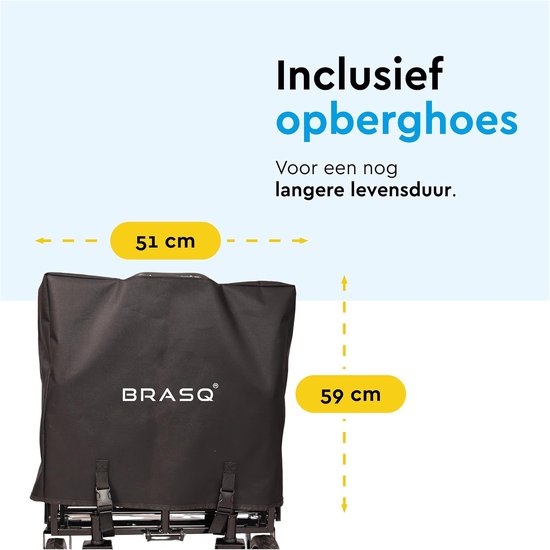Bolderkar Opvouwbaar - Inklapbare Transportwagen - Spullen Vervoeren - Draaibare Wielen met Rem - 100 Liter - Zwart van Bolderkar Opvouwbaar — afbeelding 4