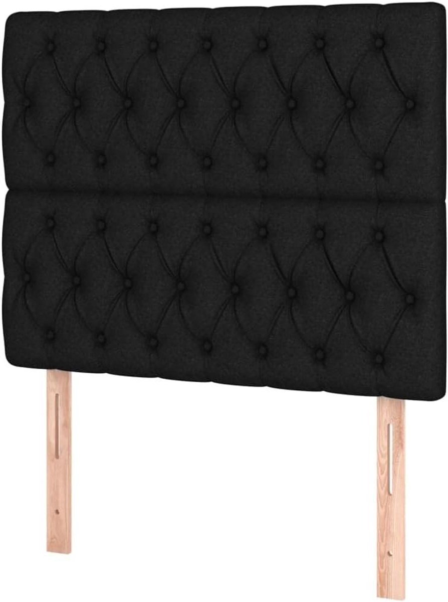 Hoofdbord Stof - Hoofdeinde Bed - Rugondersteuning - Verstelbare Hoogte - 100x7x128 cm - Zwart