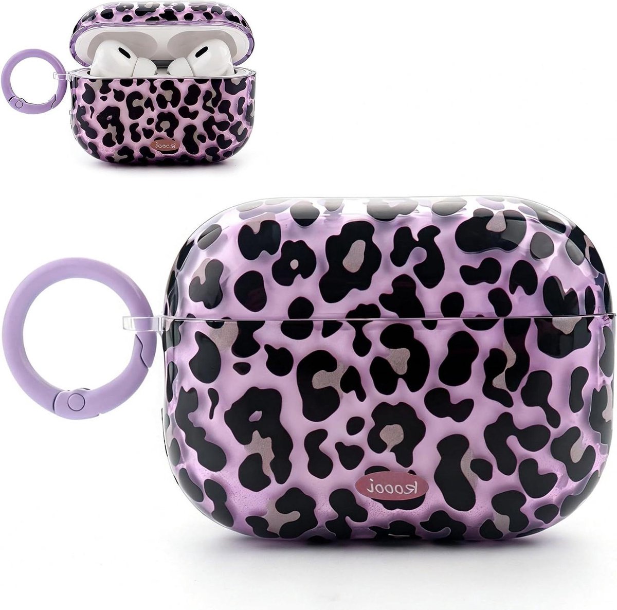 AirPods Pro Hoesje - Beschermhoesje Oplader - Oplader Beschermen - Cheetah Print Design - Niet Van Toepassing - Paars