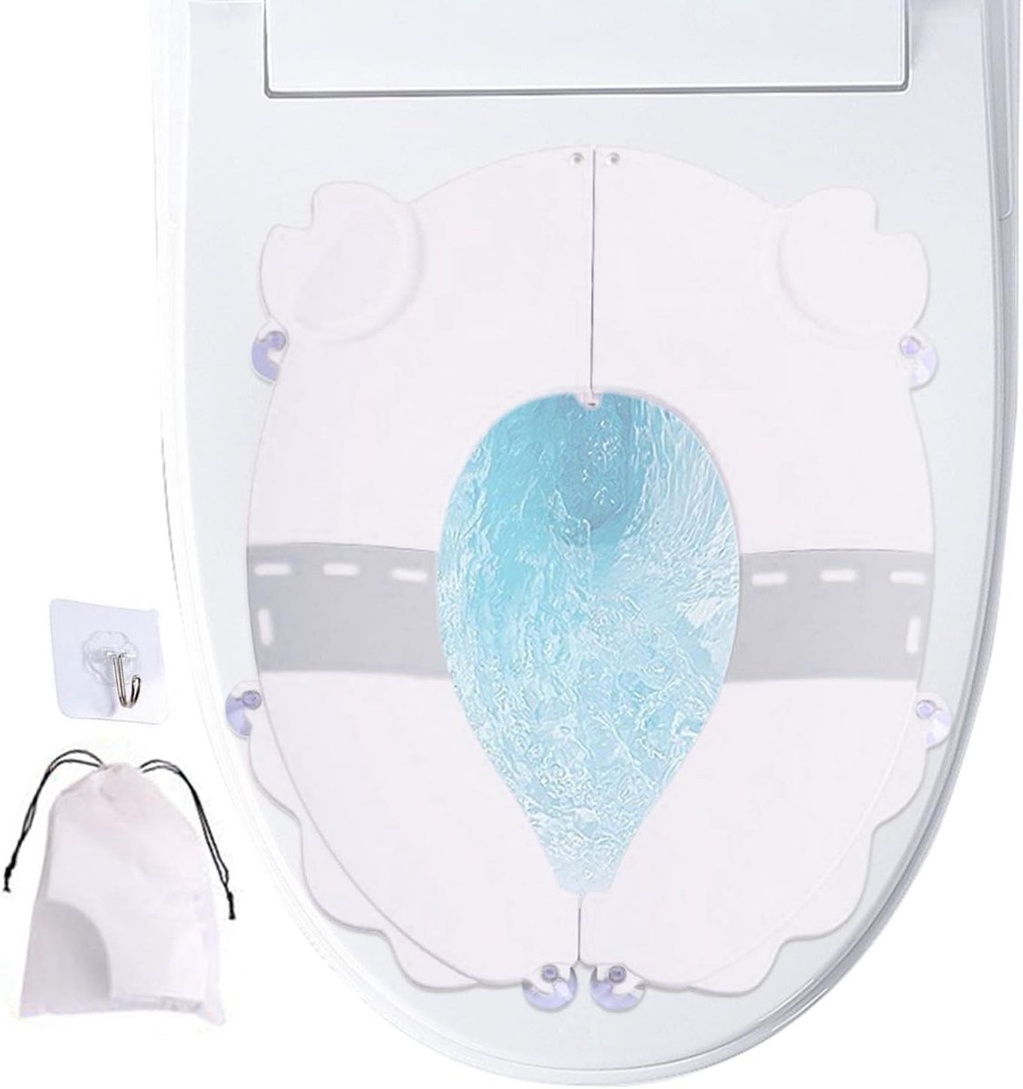 Kinder toiletbril - Draagbare verkleiner - Zindelijkheidstraining thuis - Spatwaterdicht en opvouwbaar - 20.1 x 16.5 cm - Wit