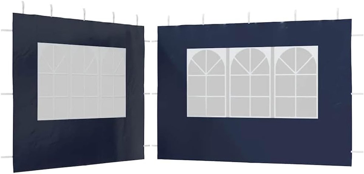 Partytent Zijwanden - Tentwanden Tentpanelen - Buitenfeesten - Met Venster - 300 x 195 cm - Blauw