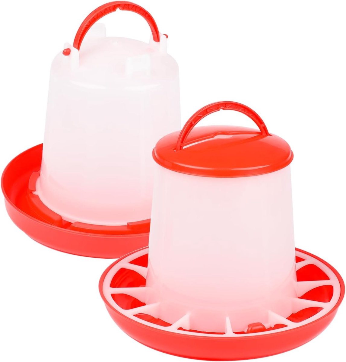 2 Stuks Kippen Drink- en Voederkit - Plastic Water- en Voederdispenser voor Kippen en Kwartels, Ideaal voor Pluimveeopvang