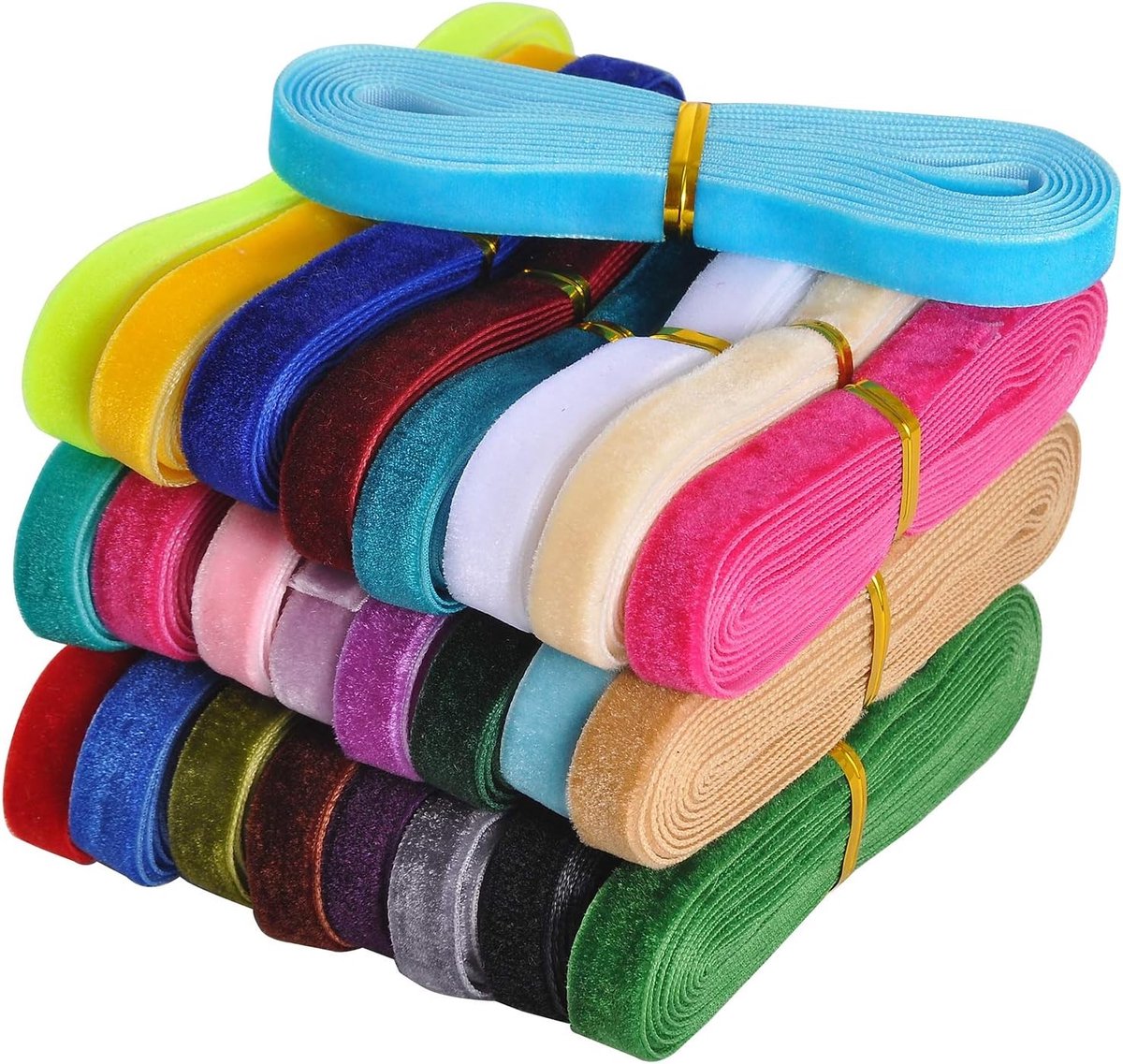 Kleurige 50 Yards Fluwelen Lint voor Cadeauverpakking, Strikken en Haarbanden - 25 Kleuren, 3/8