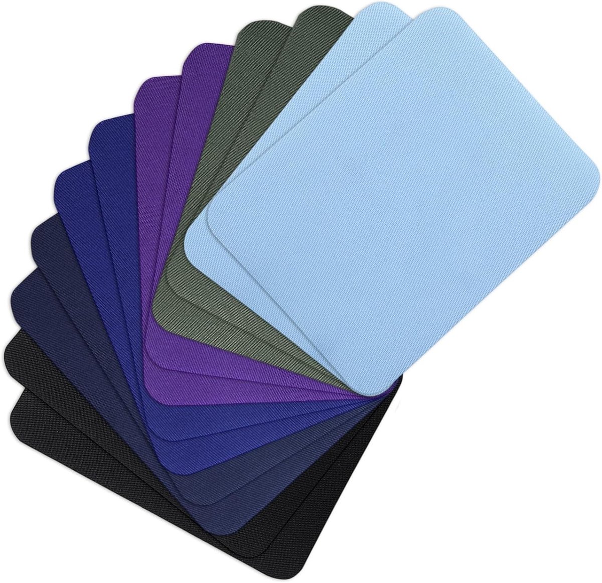 Set van 12 Zelfklevende Strijkpatches, 12.5 x 9.5 cm, Zwart, Ideaal voor Kleding, Schoenen en Jeans Reparatie