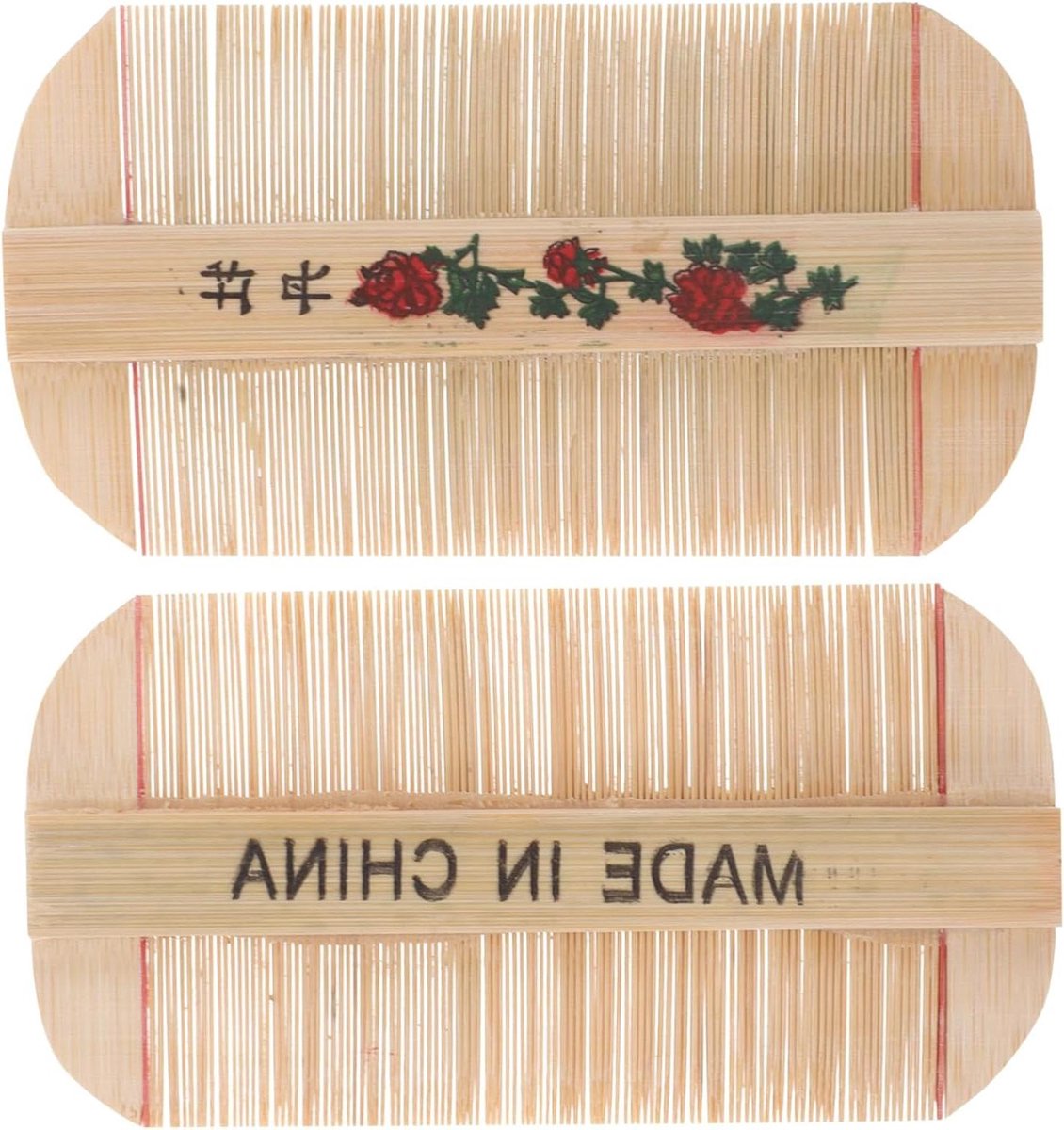 Bamboe Luizenkam - Kam Set - Hoofdhuid Verzorging - Ultrafijne Tanden - 108 x 58 x 13 cm - Natuurlijk Bamboe