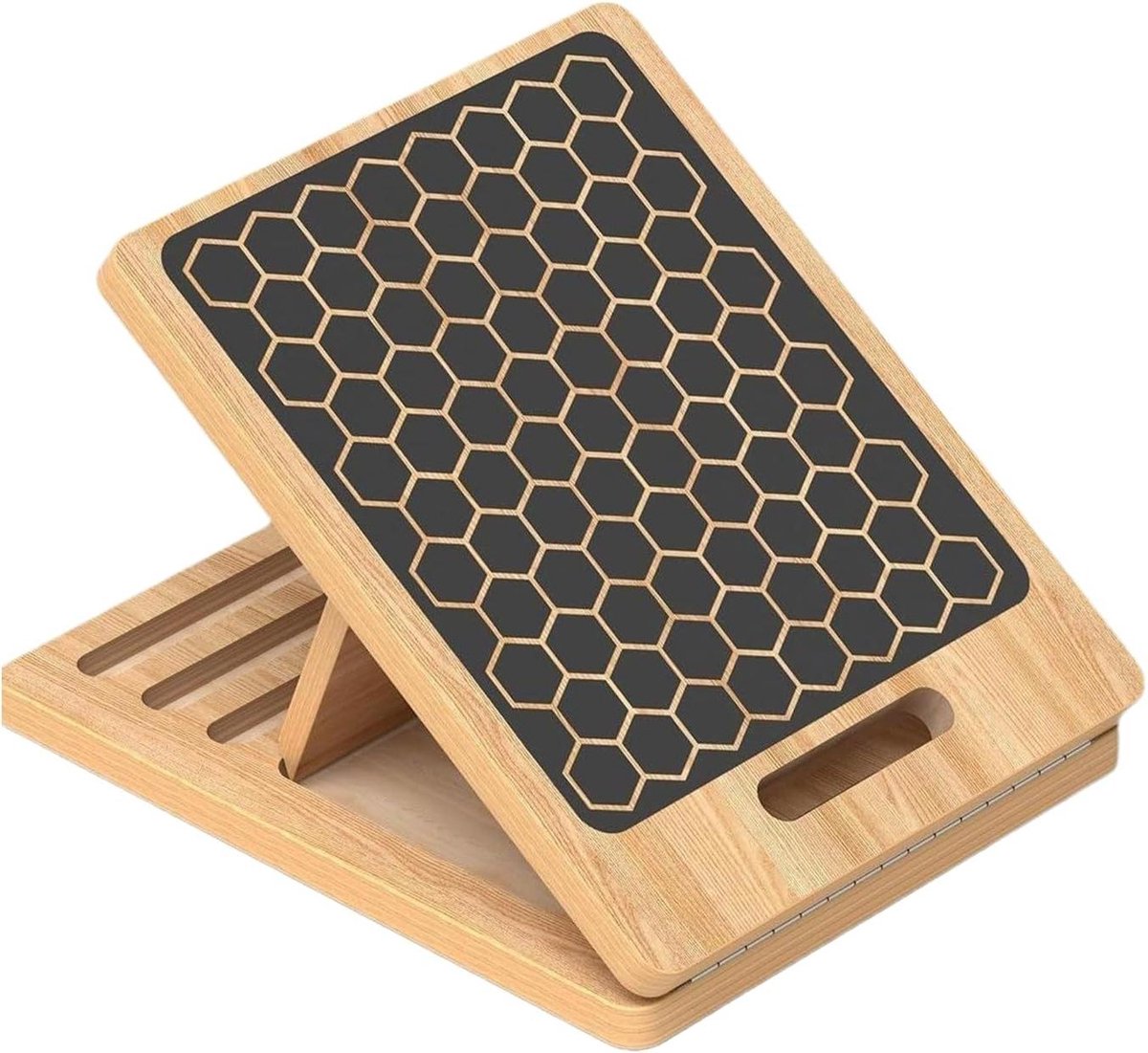 Kuitrek Scheef Board - Hellingwig Balansplank - Spierondersteuning Benen - Aanpasbare Hoekinstellingen - 40 x 30 x 4 cm - Houtkleur