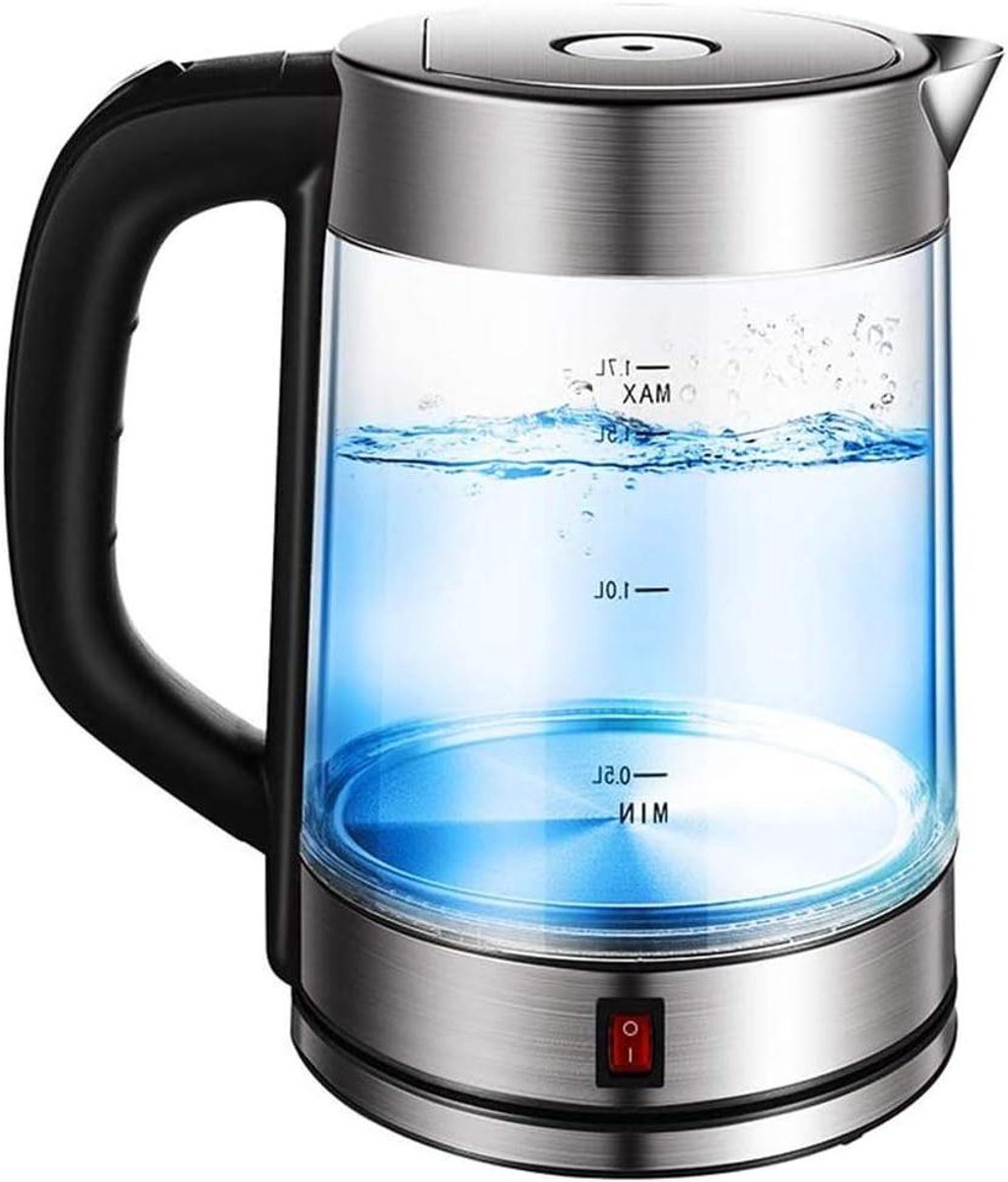 Glazen Waterkoker - Snelkoker - Water Koken - Warmhoudfunctie 24 uur - 17 Liter - Blauw