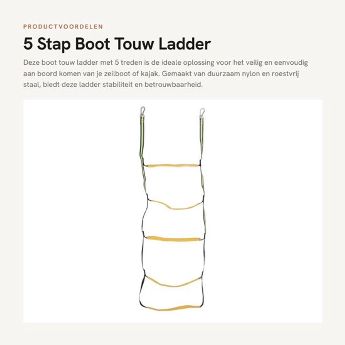 Bootladder 5 Treden - Vouwladder - Zwemladder - Uitbreiding - Antislip - Geschikt voor Zeilboot/Kajak/Kano
