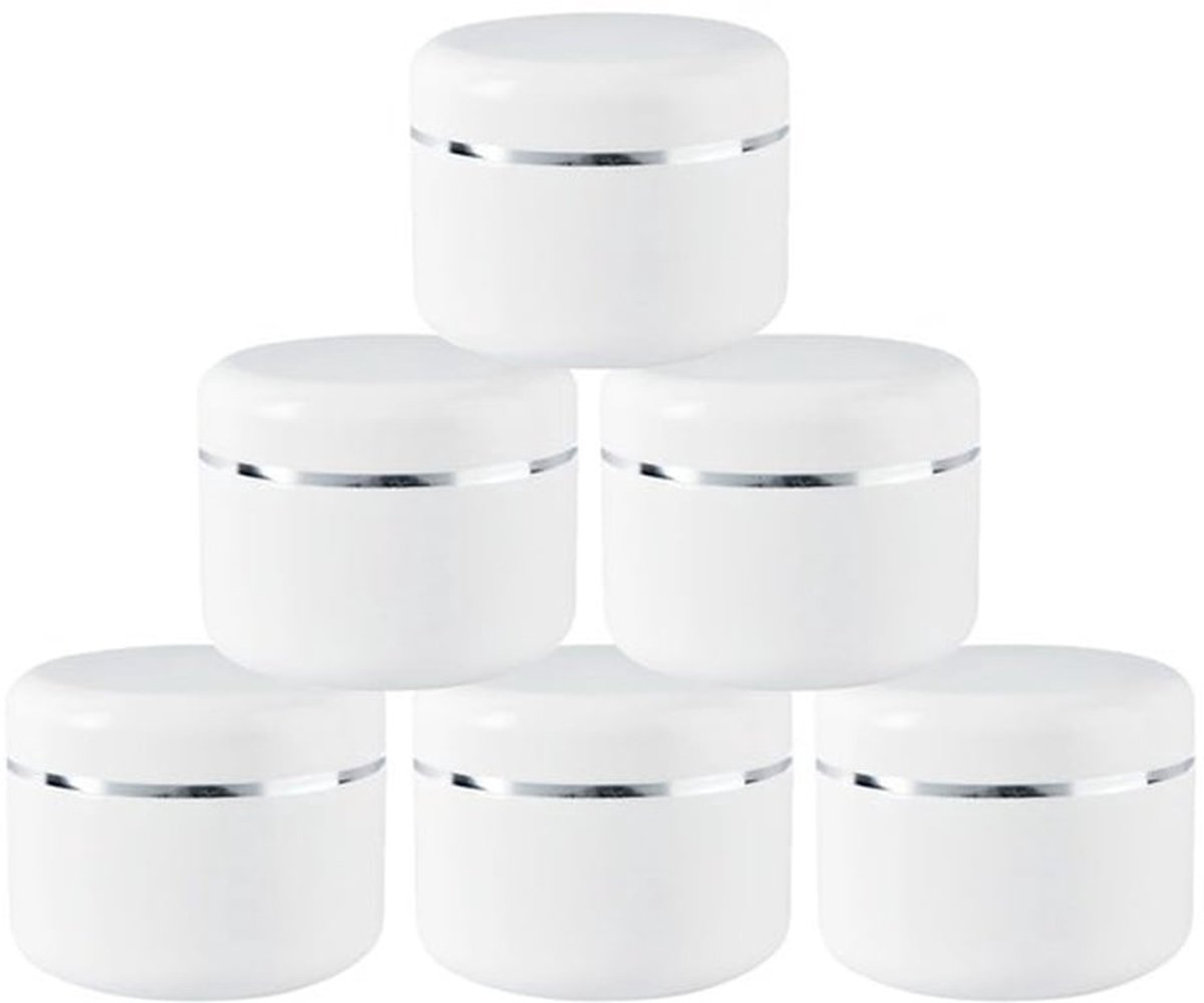 Cosmetic Jar 250ml - Set van 6 - Luxe Container - Dome Lid - Herbruikbaar - Makkelijk schoon te maken