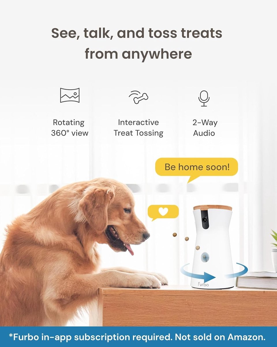 Petcam - Wit - 1080p HD - 360° Draaibare Hondencamera met Nachtzicht en 2-Weg Audio - Voor Hondenbezitters