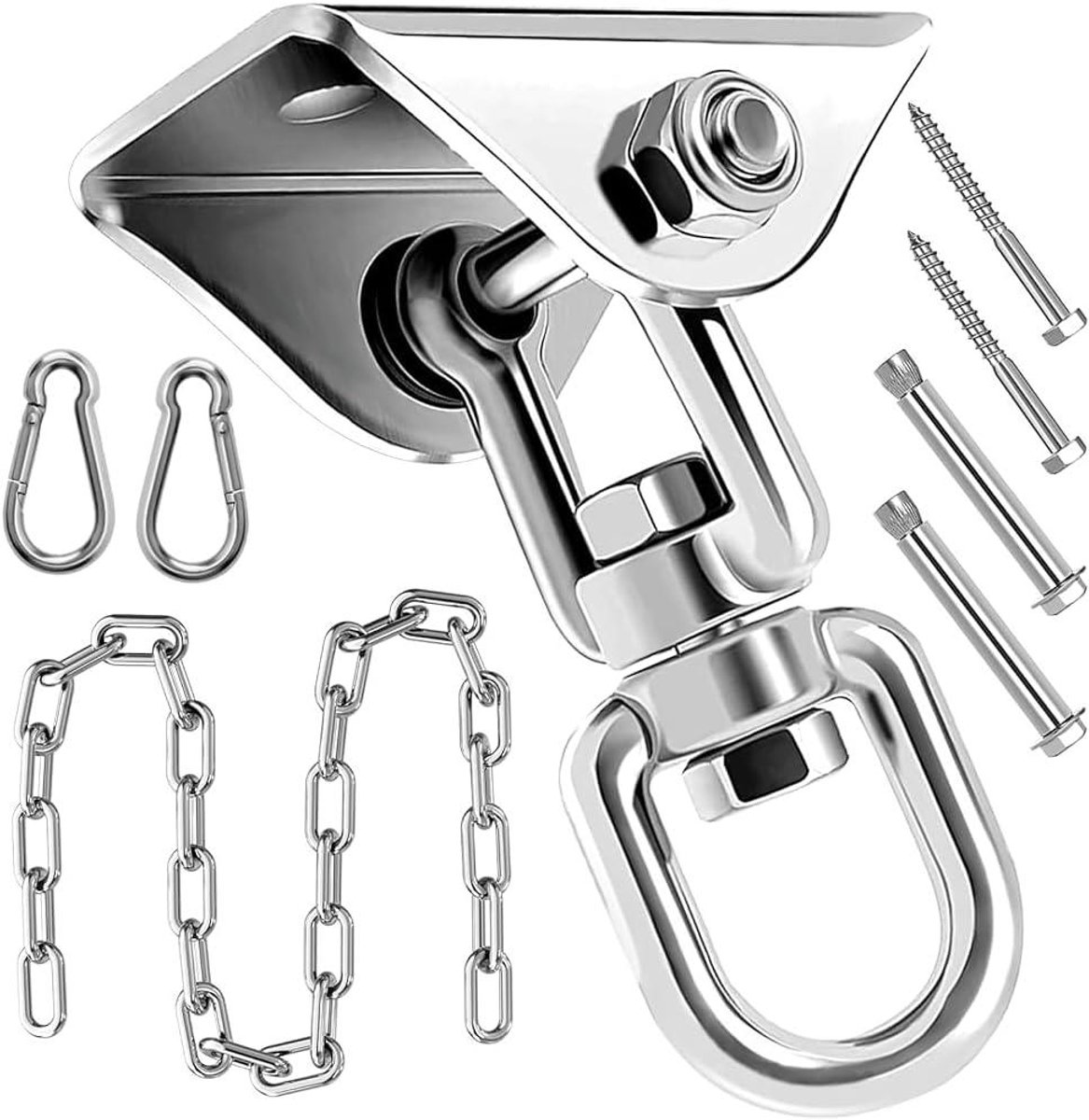 Hangmat Ophangset - Schommelhaak Ketting - Buiten Ontspannen - Roestvrij Staal 304 - 450 kg Draagkracht - Zilver