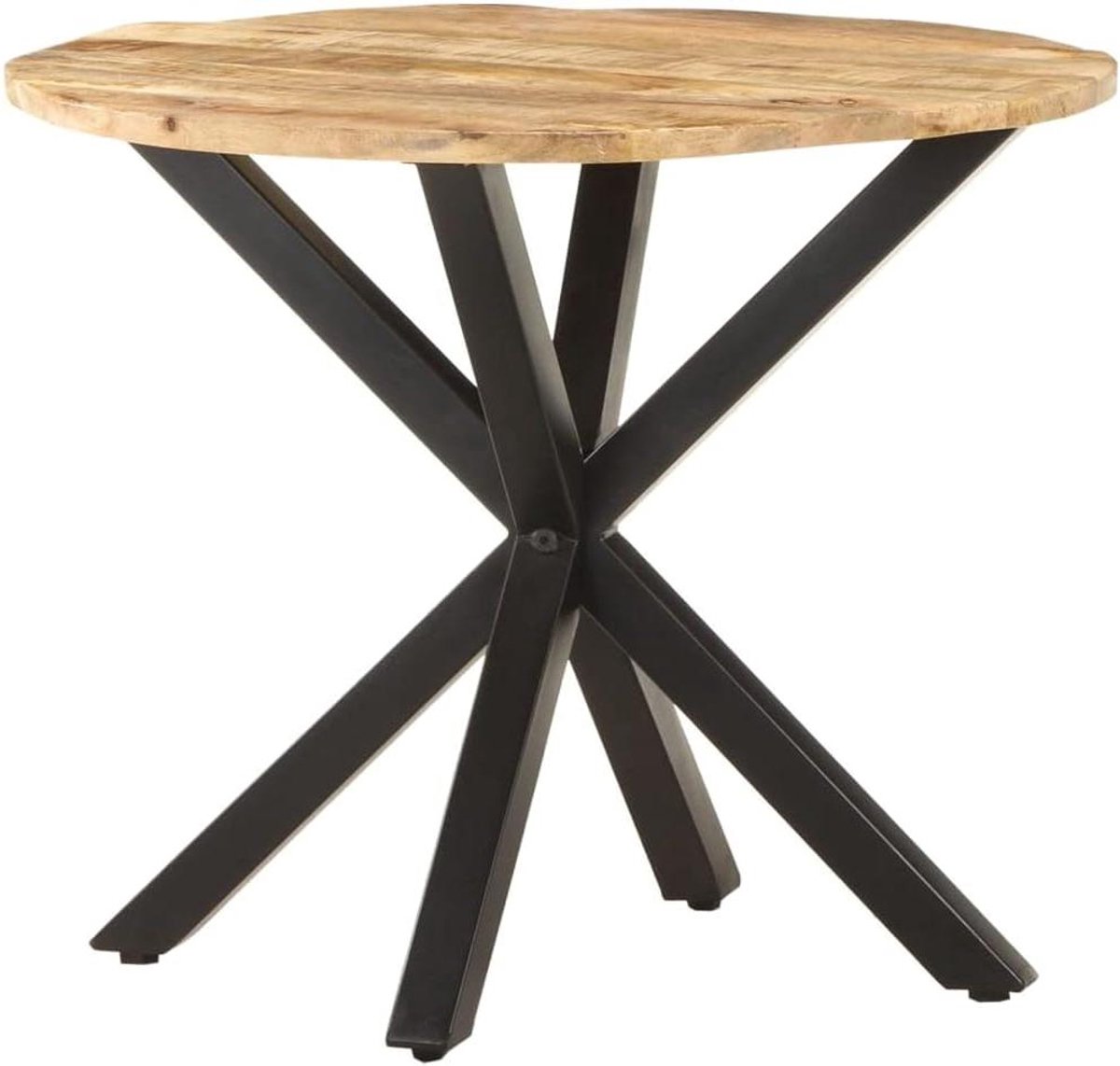 Massief Houten Bijzettafel - Mangohout Tafel - Woonkamer Decoratie - Uniek Nerfpatroon - 68x68x56 cm - Natuurlijk Hout