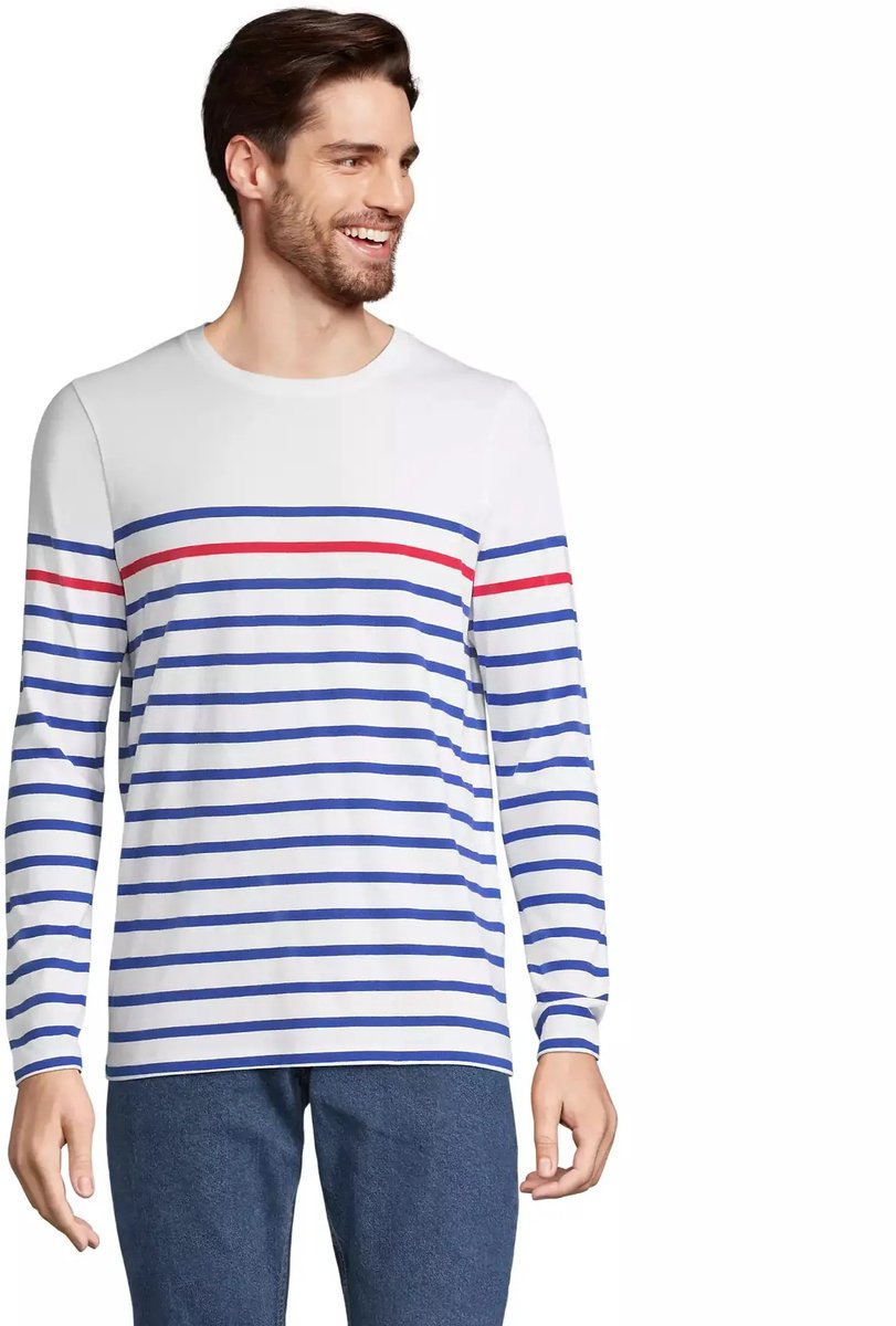 SOL'S Men´s Long Sleeve Striped T-Shirt Matelot L03099 - White/Royal Blue 241/Red - L