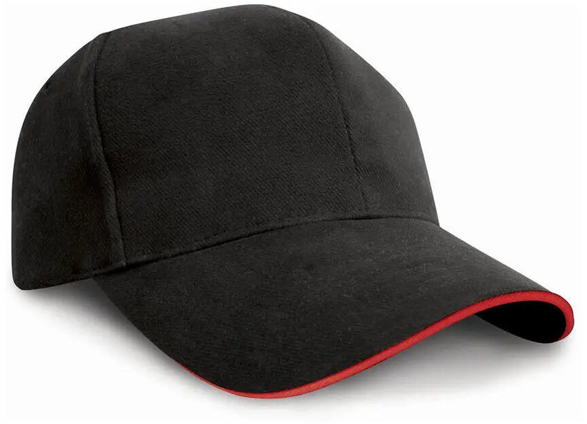 Result Pro-Style Heavy Cotton Cap RH25P - black/red - One size