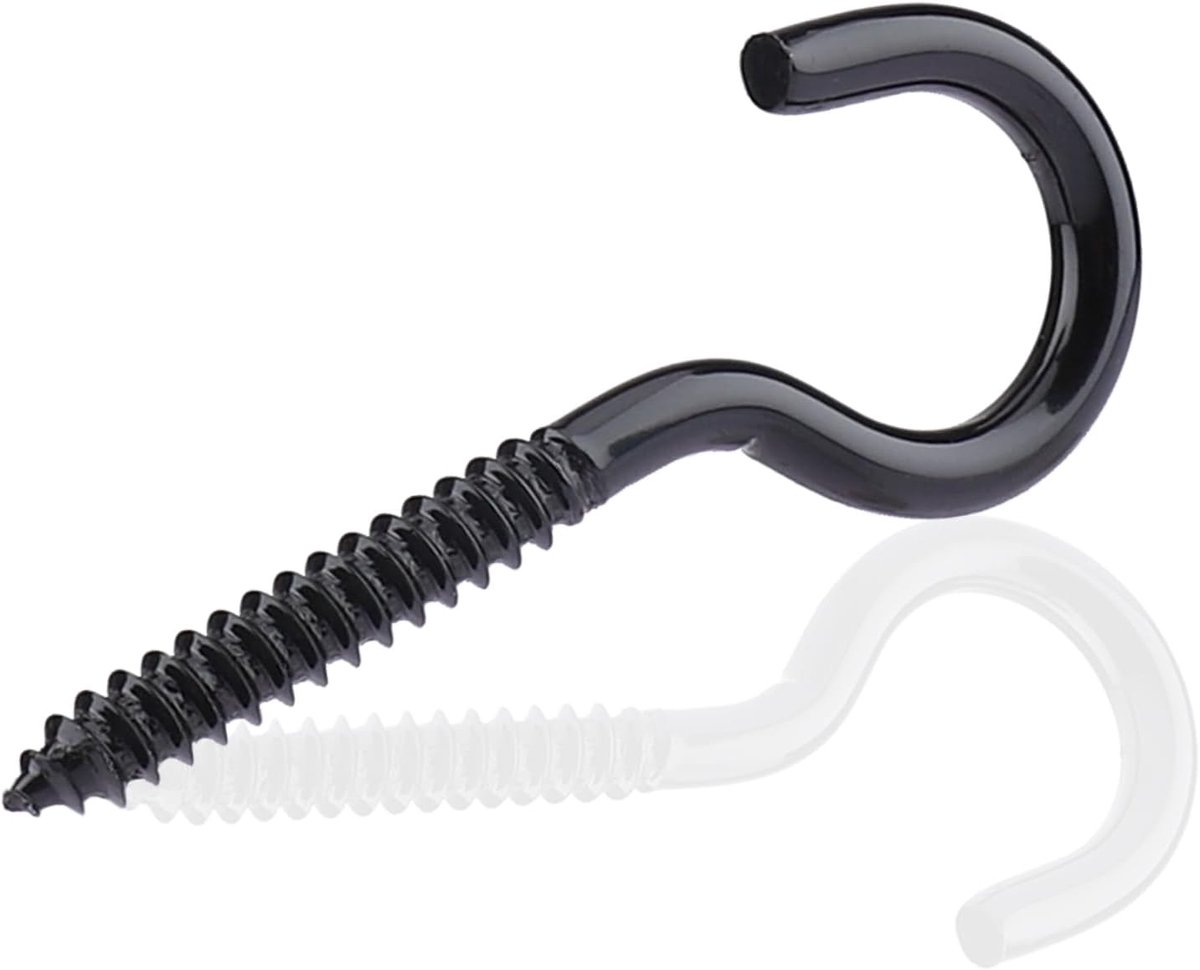 RVS M8-100mm Schroefhaken 4-Pack, Zware Duurzame Haak met 300kg Capaciteit, Roestvrij voor Binnen en Buiten, Ideaal voor Wanddecoratie, Hangmatten en Fitnessaccessoires