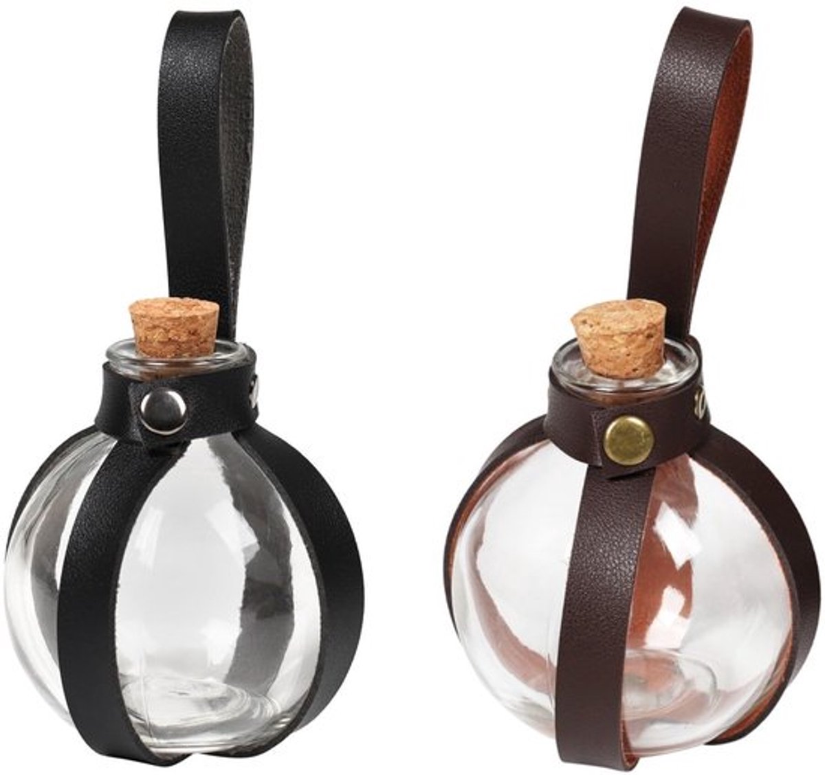 Magische kurkdrankflessen. 2 stuks. Halloween-accessoires. tovenaar. medicijnflessen. ronde glazen flessen. afgewerkte tovenaar. accessoire voor rollenspel. cosplay. rekwisieten. 2 stuks