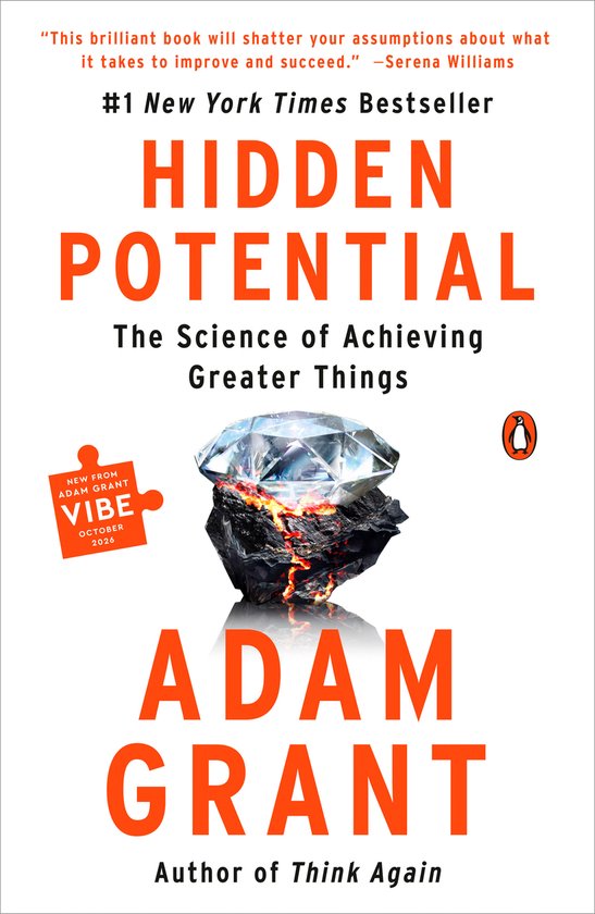 Livre "Hidden Potential" d'Adam Grant, avec un diamant brillant sur une roche.