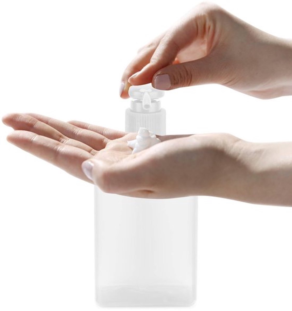 Lege reisfles, 150 ml draagbare navulbare plastic pers, vloeistofpompflessen voor reizen, vakantie, toiletartikelen, cosmetica
