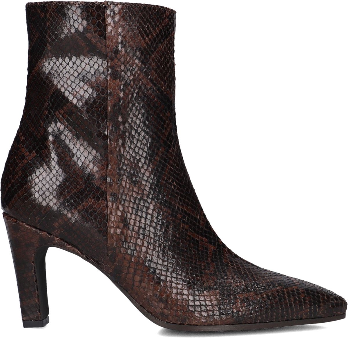 Notre-V 72539 Enkellaarsjes - Enkelboots met rits - Dames - Bruin - Maat 39