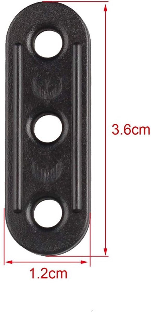 Tentkoord 10 Stuks - 3-Holes Spanner - Antislip Verstelbaar - Touwbevestiging - Outdoor Activiteit - Kunststof 3,6 x 1,2 x 0,5 cm - Tensioner