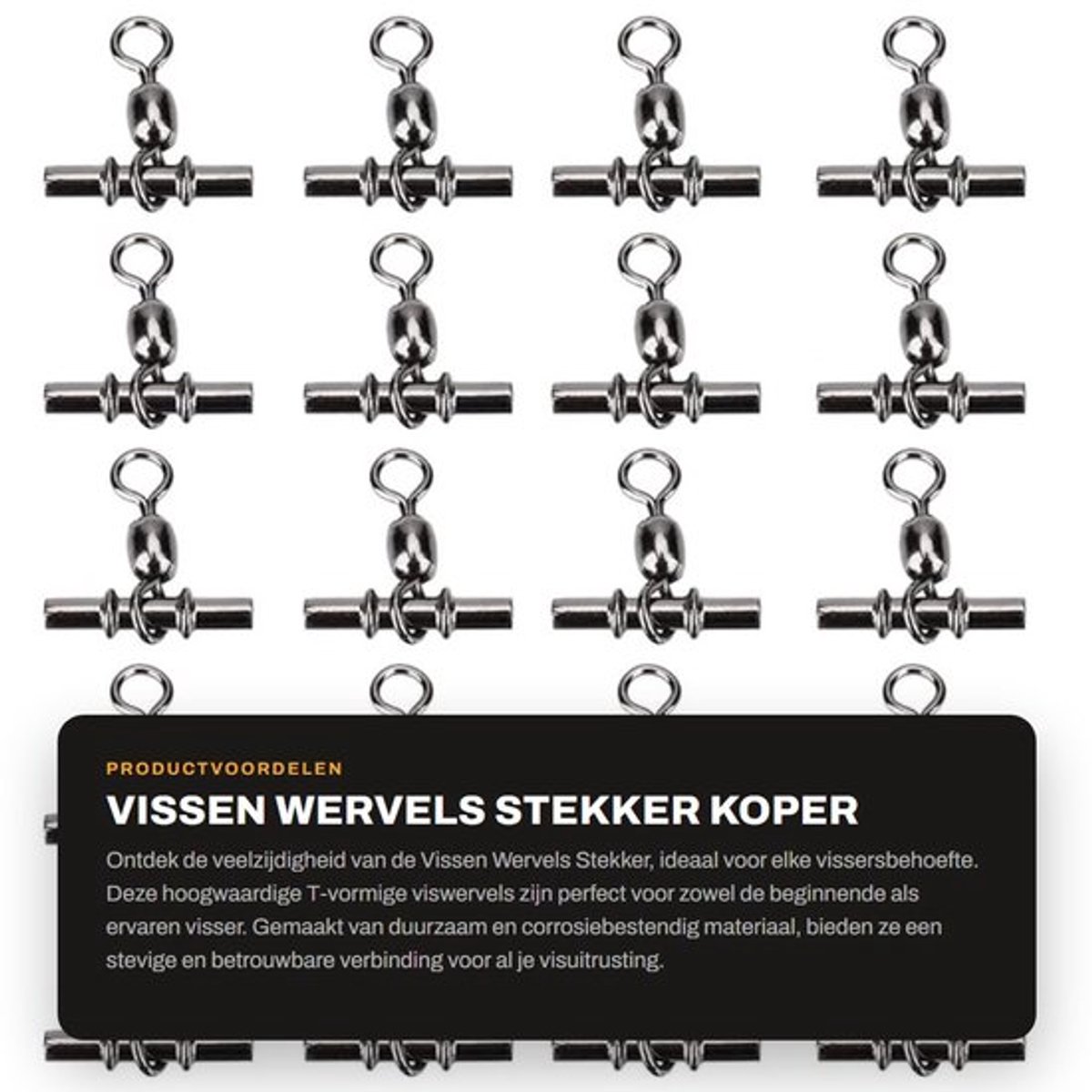 Vissen Wervels 20 Stuks - T-vormige Swivel - Corrosiebestendig - Duurzaam - Lichtgewicht - Glad Oppervlak - Visaccessoires