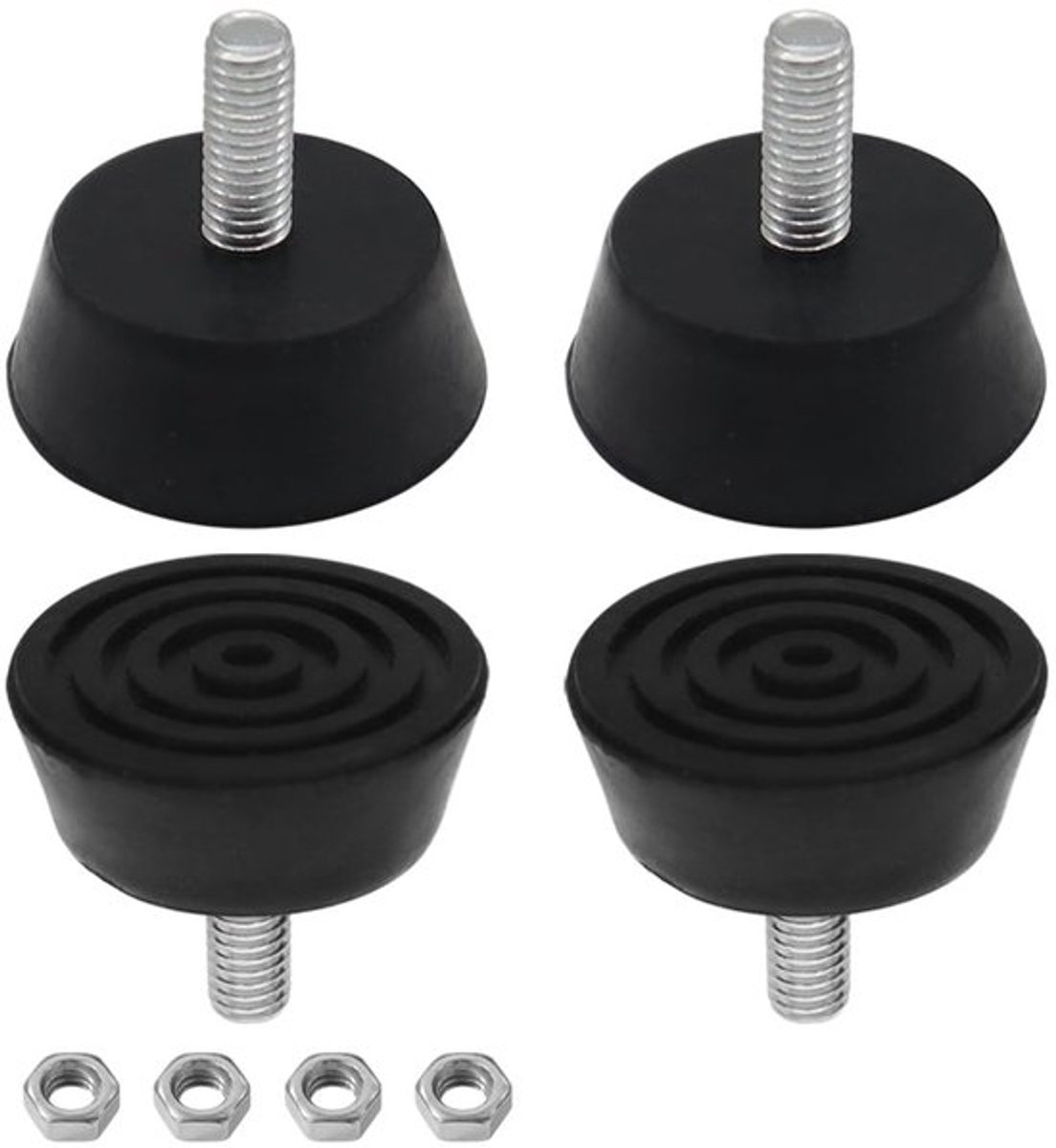 Rubberen Voetjes - 4 Stuks - M6 x 16 mm - Basisdiameter 32 mm - Voor Meubels/Apparaten - Vermijdt Krassen - Goede Grip - Meubelpoten