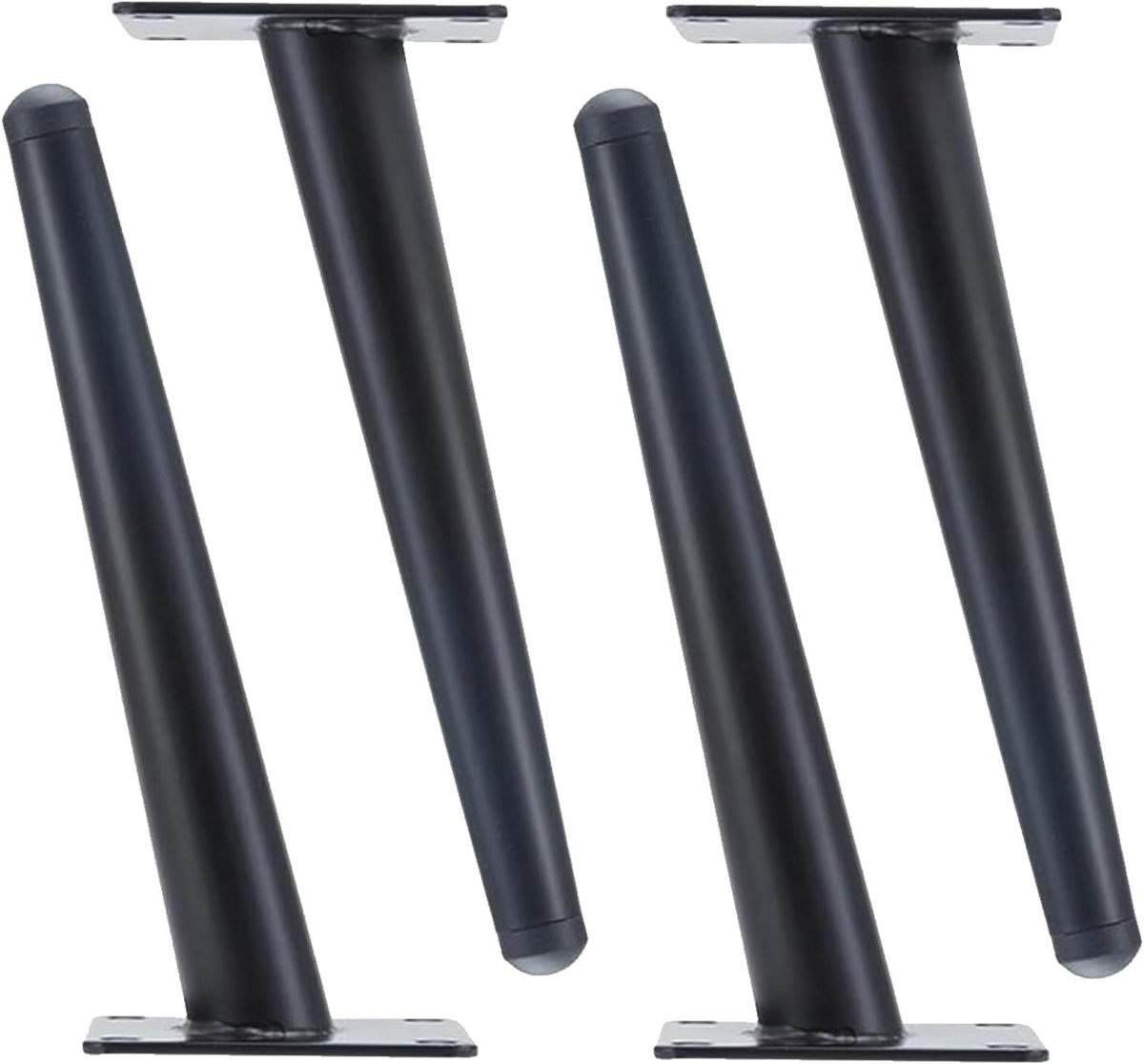 Meubelpoten Metaal - Tafelpoten Bankpoten - Meubels Upgraden - Schuine Taps Toelopende Stijl - 35cm - Zwart