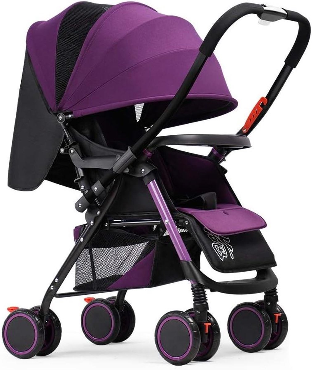 Baby Kinderwagen - Peuter Stoel - Comfortabel Reizen - Omkeerbaar & Verstelbaar - 47 x 69 x 98 cm - Paars