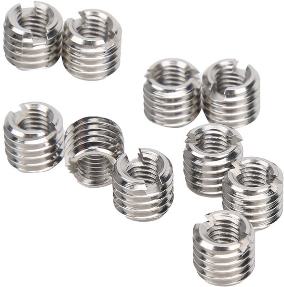 Schroefdraad Inzetstuk 10 Stuks - M2-M16 Binnendraad - M4-M20 Buitendraad - 4-30mm Lengte - Roestvrij Staal - Duurzaam en Corrosiebestendig - Schroefmoer