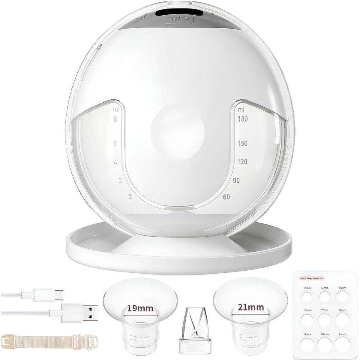 NIVA® Handsfree Borstkolf - Elektrische Borstkolf - Hands-free Borstkolf - Wit - 13cm x 12cm x 7cm