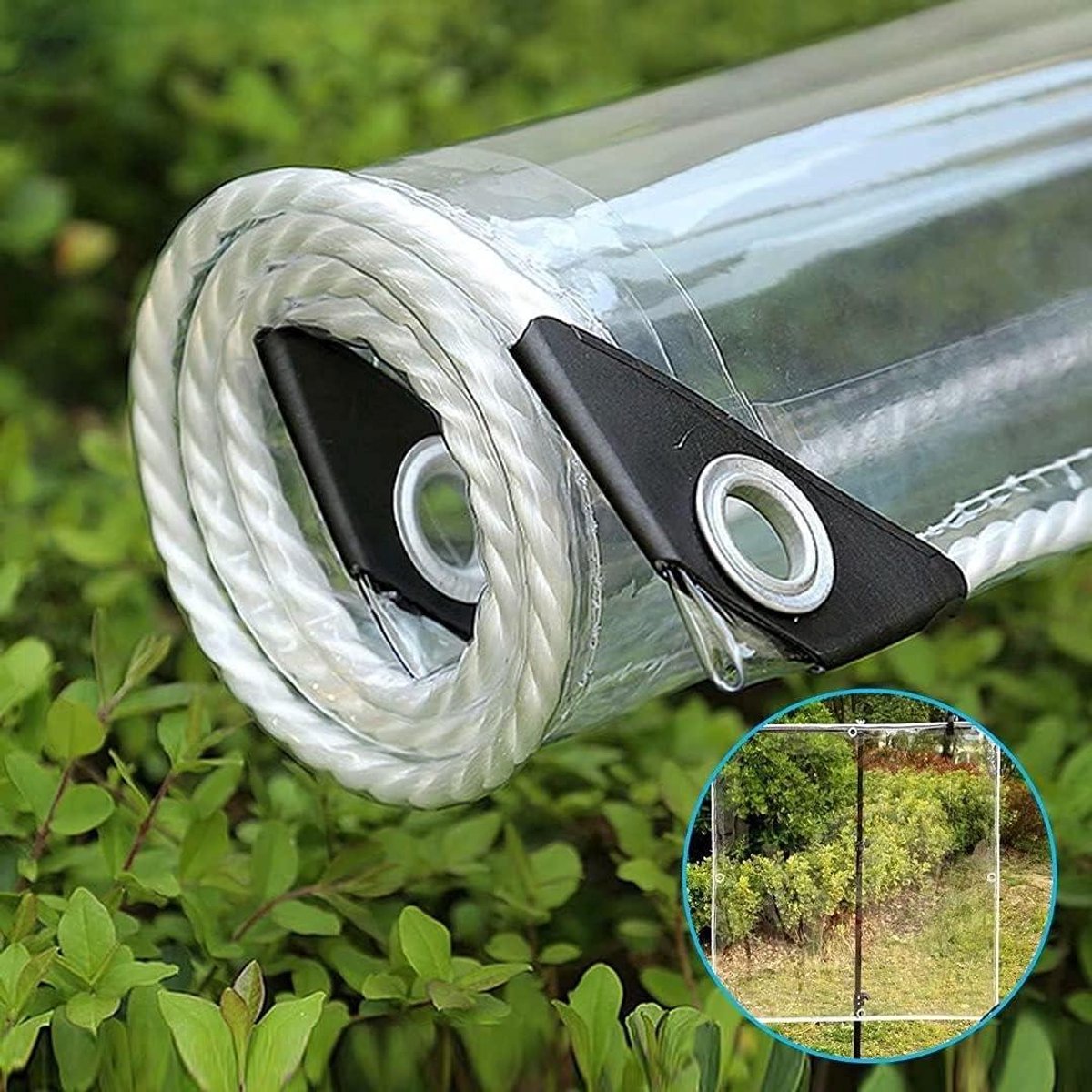 Waterproof PVC Zeil - Transparant Zeil Plastic Zeil - Bescherming Tuin - Hoge Lichttransmissie - 2.5m x 5m - Transparant