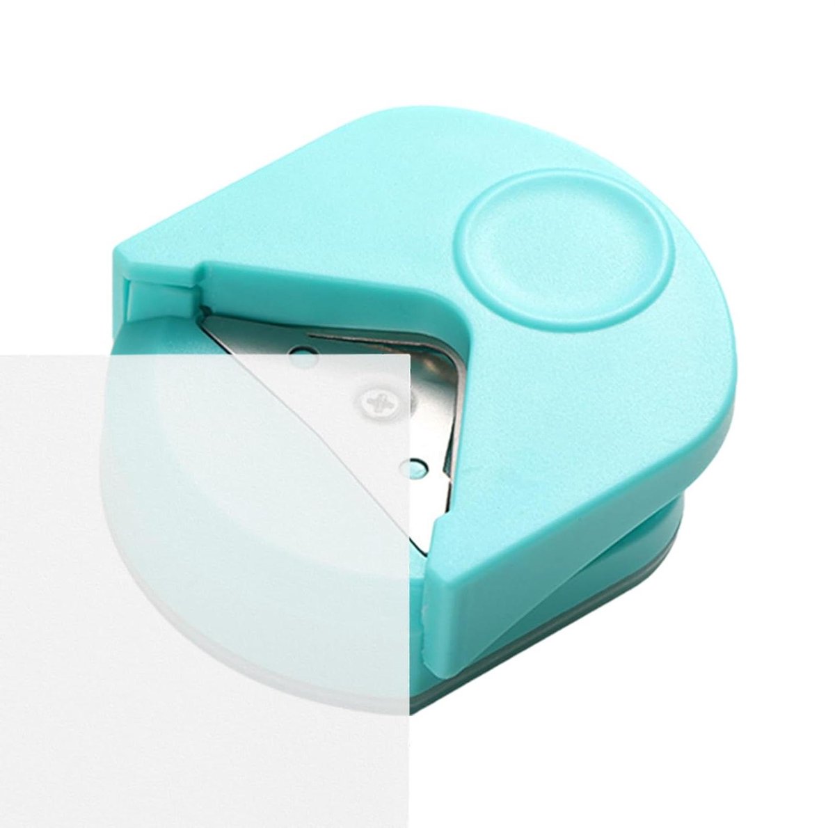 Hoekpons - Randsnijder Papier - Papier Knutselen - Ingebouwde Afvalbak - 4mm Straal - Blauw